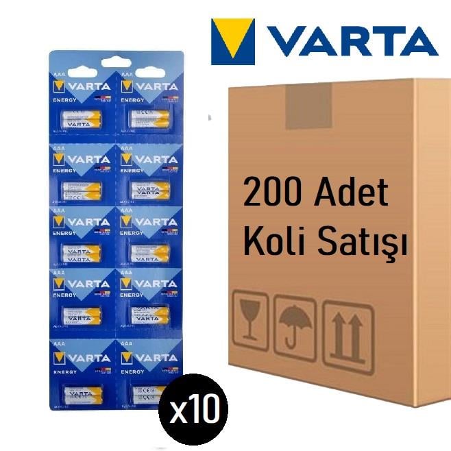 Varta 4103229482 Energy AAA Alkalin İnce Pil 200'lü Koli Satış 