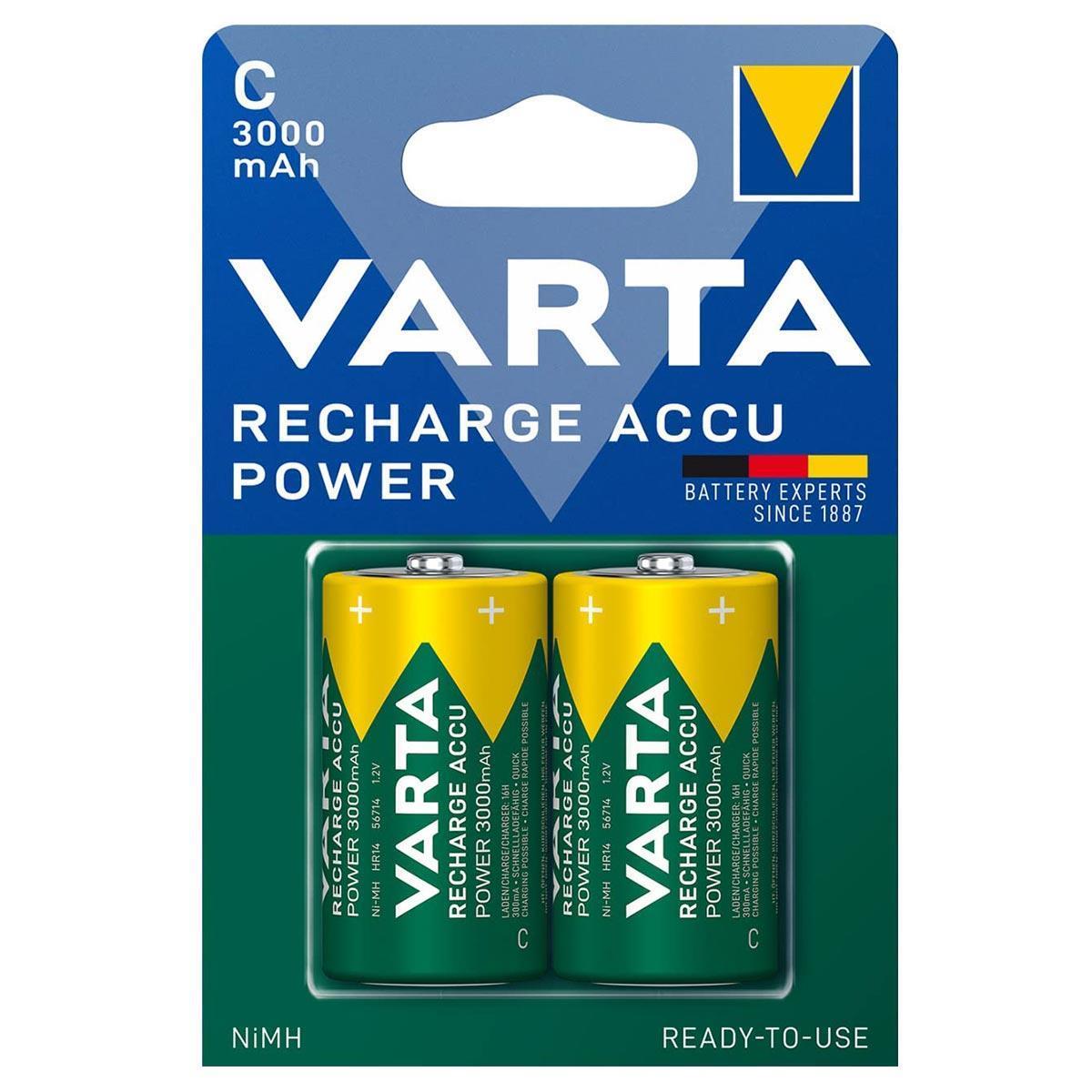Varta 56714 Power 3000mAh C Şarj Edilebilir Orta Boy Pil 2li Paket