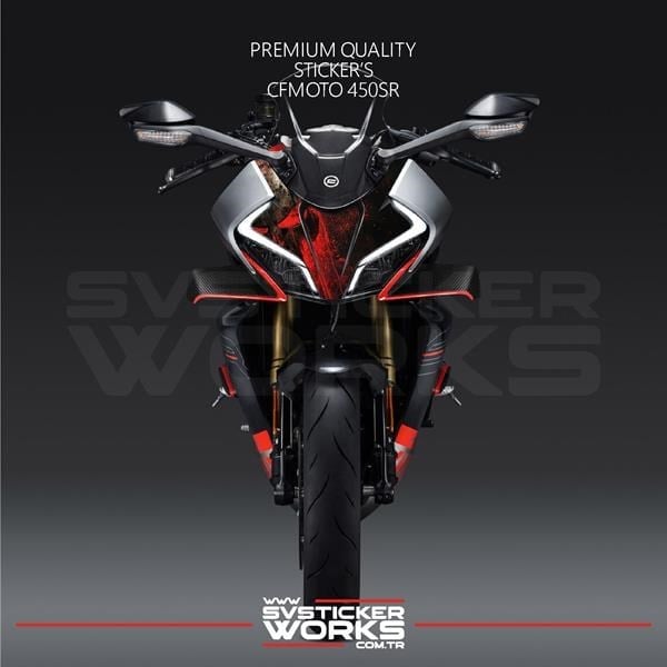 CFMOTO 450SR Sticker Ön Kafa Kaplama Modeli Hazır Kit Punisher Desen Kaplama