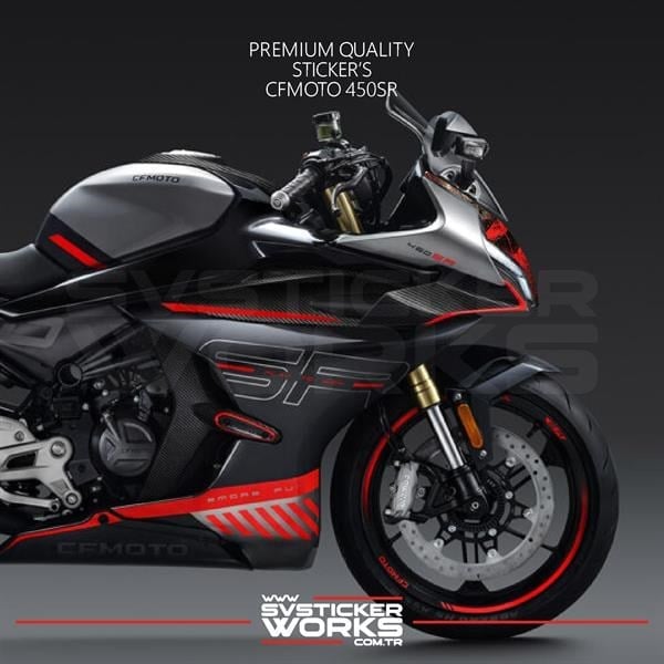 CFMOTO 450SR Sticker Ön Kafa Kaplama Modeli Hazır Kit Punisher Desen Kaplama