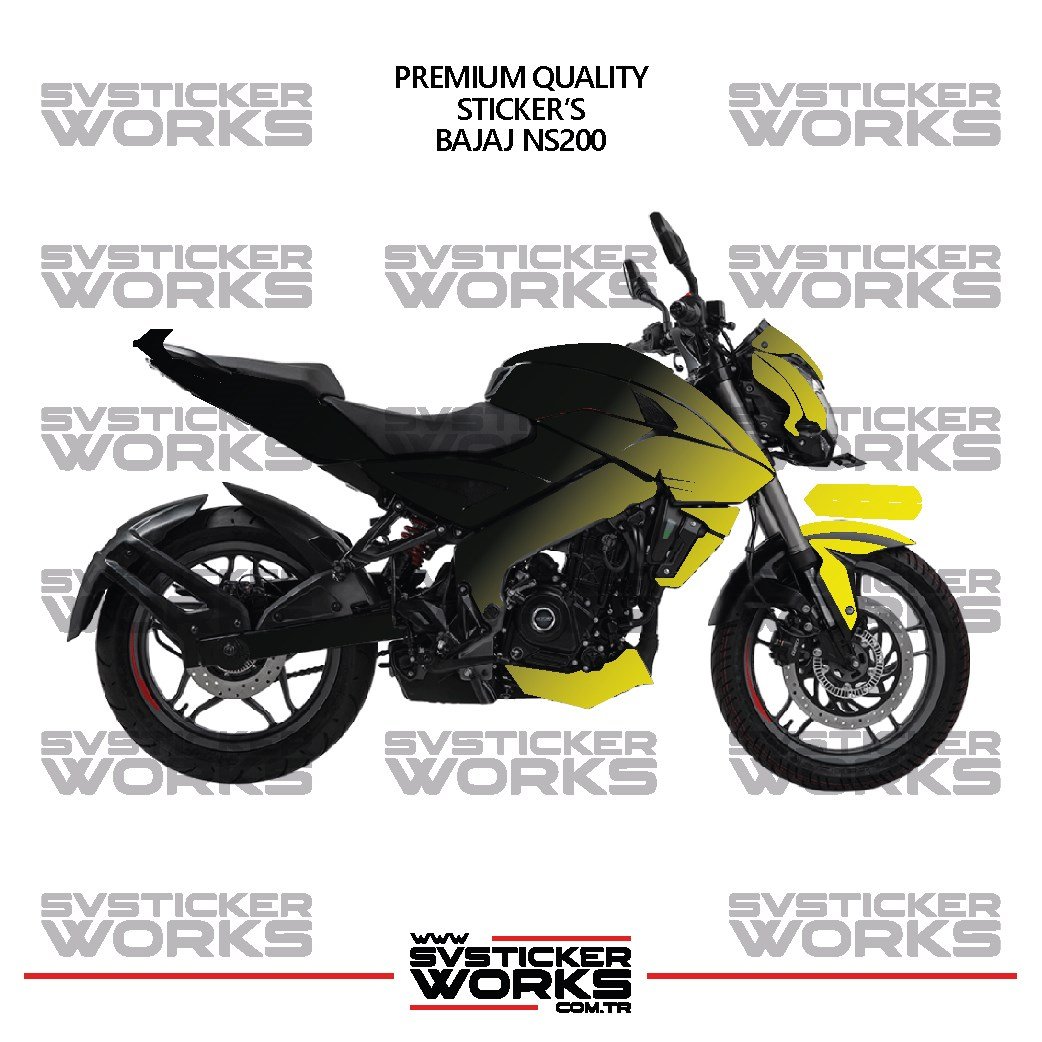 SVSTICKERWORKS BAJAJ NS200 Kaplama Sticker Çift Renk Motor Kaplama Modeli Hazır Kit Yüksek Kalite BAJAJ NS200 Kaplama Sticker Çift Renk Motor Kaplama Modeli Hazır Kit Yüksek Kalite