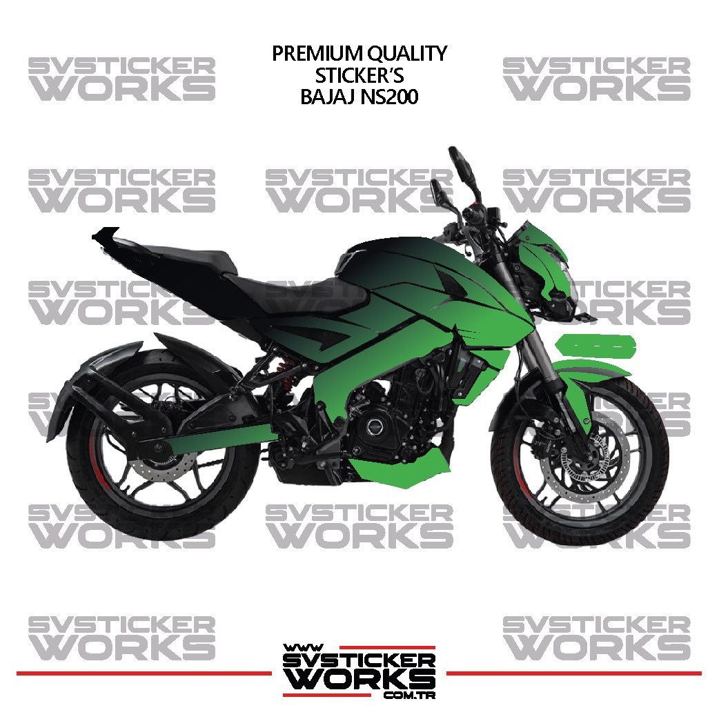 SVSTICKERWORKS BAJAJ NS200 Kaplama Sticker Çift Renk Motor Kaplama Modeli Hazır Kit Yüksek Kalite BAJAJ NS200 Kaplama Sticker Çift Renk Motor Kaplama Modeli Hazır Kit Yüksek Kalite