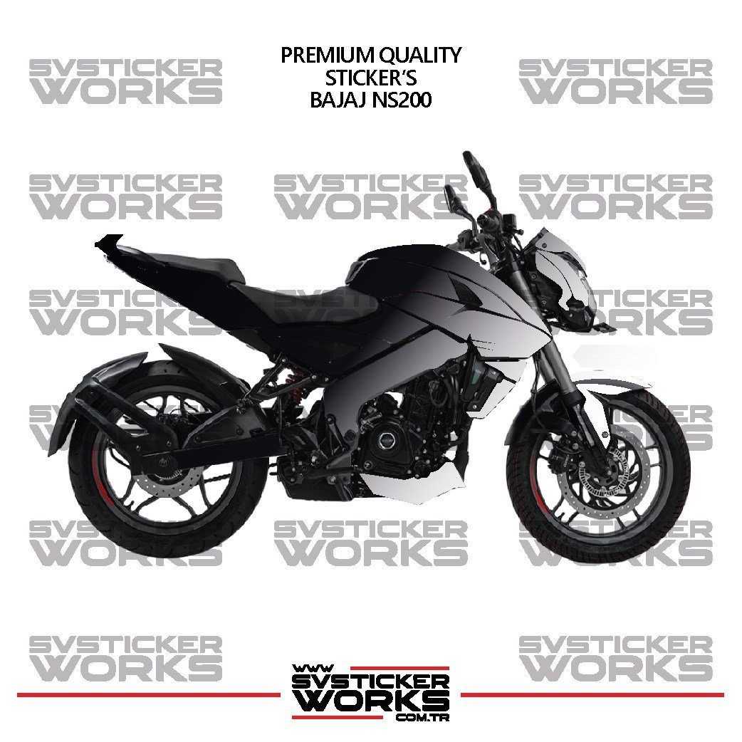 SVSTICKERWORKS BAJAJ NS200 Kaplama Sticker Çift Renk Motor Kaplama Modeli Hazır Kit Yüksek Kalite BAJAJ NS200 Kaplama Sticker Çift Renk Motor Kaplama Modeli Hazır Kit Yüksek Kalite