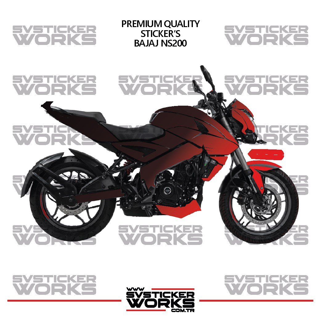 SVSTICKERWORKS BAJAJ NS200 Kaplama Sticker Çift Renk Motor Kaplama Modeli Hazır Kit Yüksek Kalite BAJAJ NS200 Kaplama Sticker Çift Renk Motor Kaplama Modeli Hazır Kit Yüksek Kalite