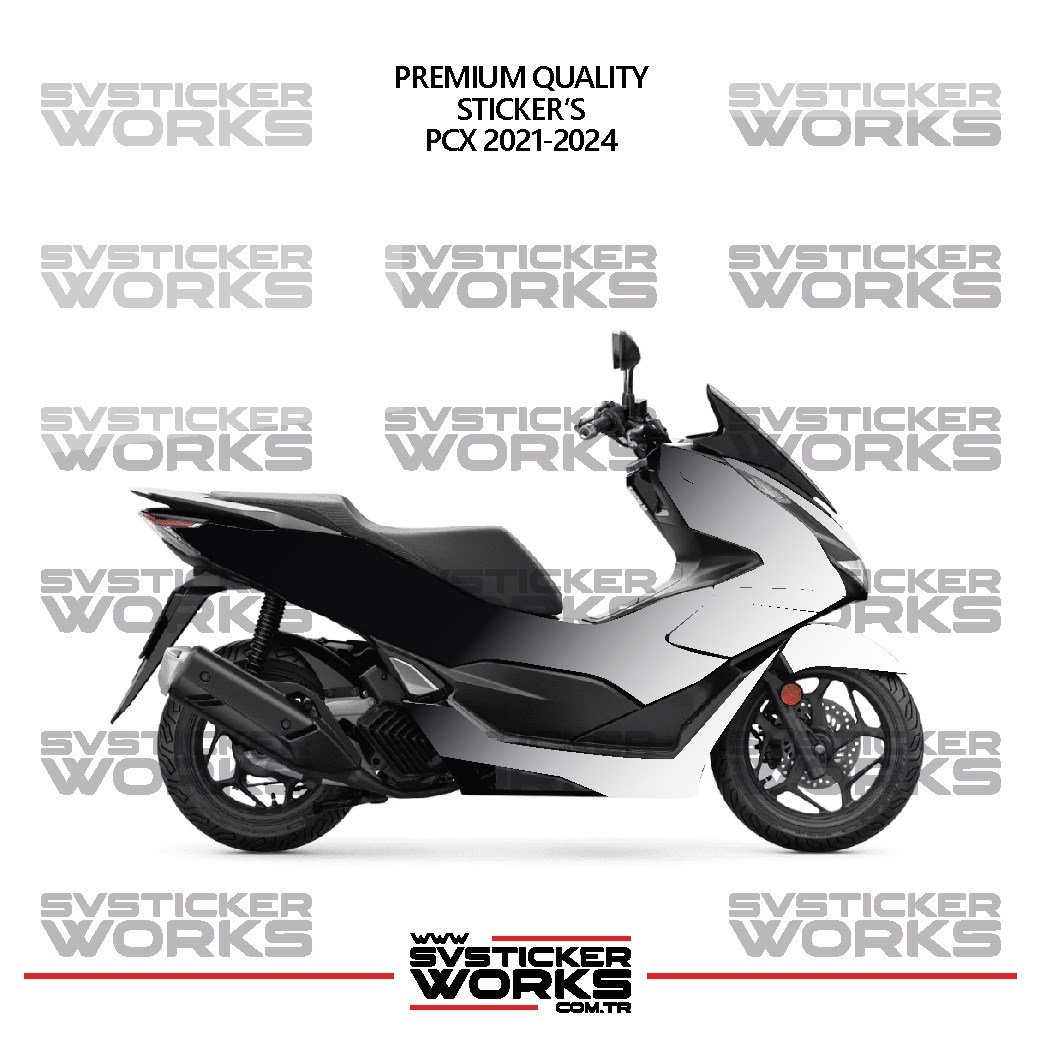 SVSTICKERWORKS HONDA PCX 2021-2024 Kaplama Sticker Çift Renk Motor Kaplama Modeli Hazır Kit Yüksek Kalite HONDA PCX 2021-2024 Kaplama Sticker Çift Renk Motor Kaplama Modeli Hazır Kit Yüksek Kalite
