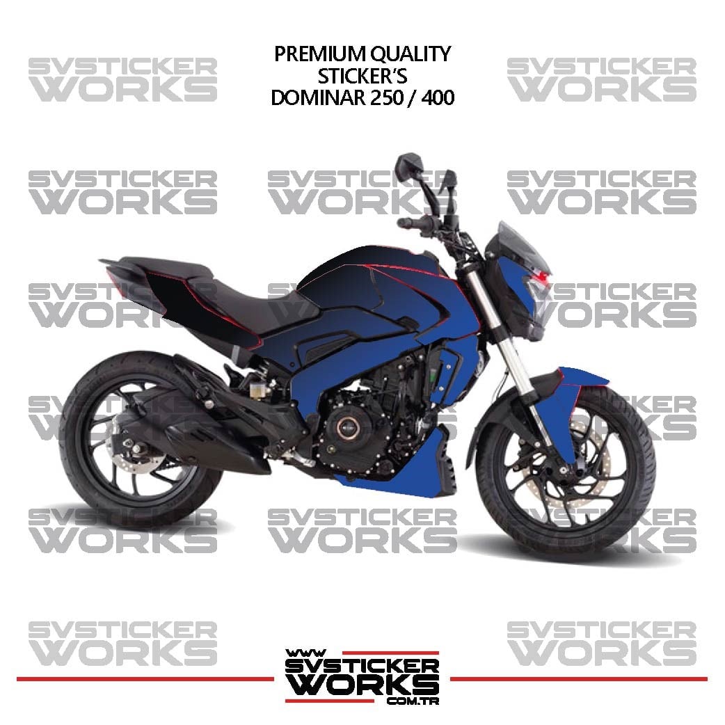 SVSTICKERWORKSBAJAJ Dominar 250-400 Uyumlu Kaplama Sticker Çift Renk Motor Kaplama Modeli Hazır Kit Yüksek KaliteBAJAJ Dominar 250-400 Uyumlu Kaplama Sticker Çift Renk Motor Kaplama Modeli Hazır Kit Yüksek Kalite