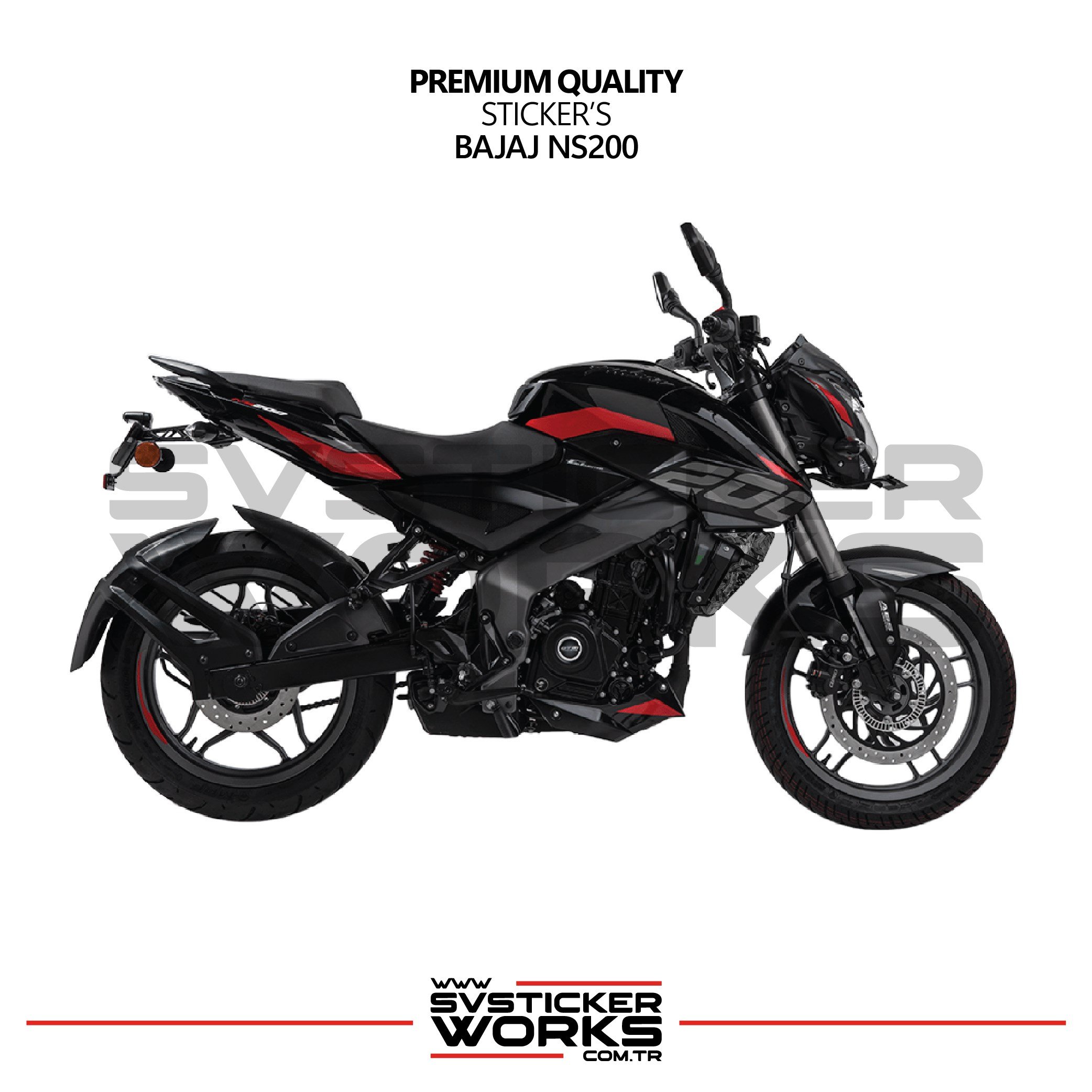 SVSTICKERWORKSBajaj NS200 Forged Kaplama Etiket Sticker Modeli Ön Radyatör KapağıNS200