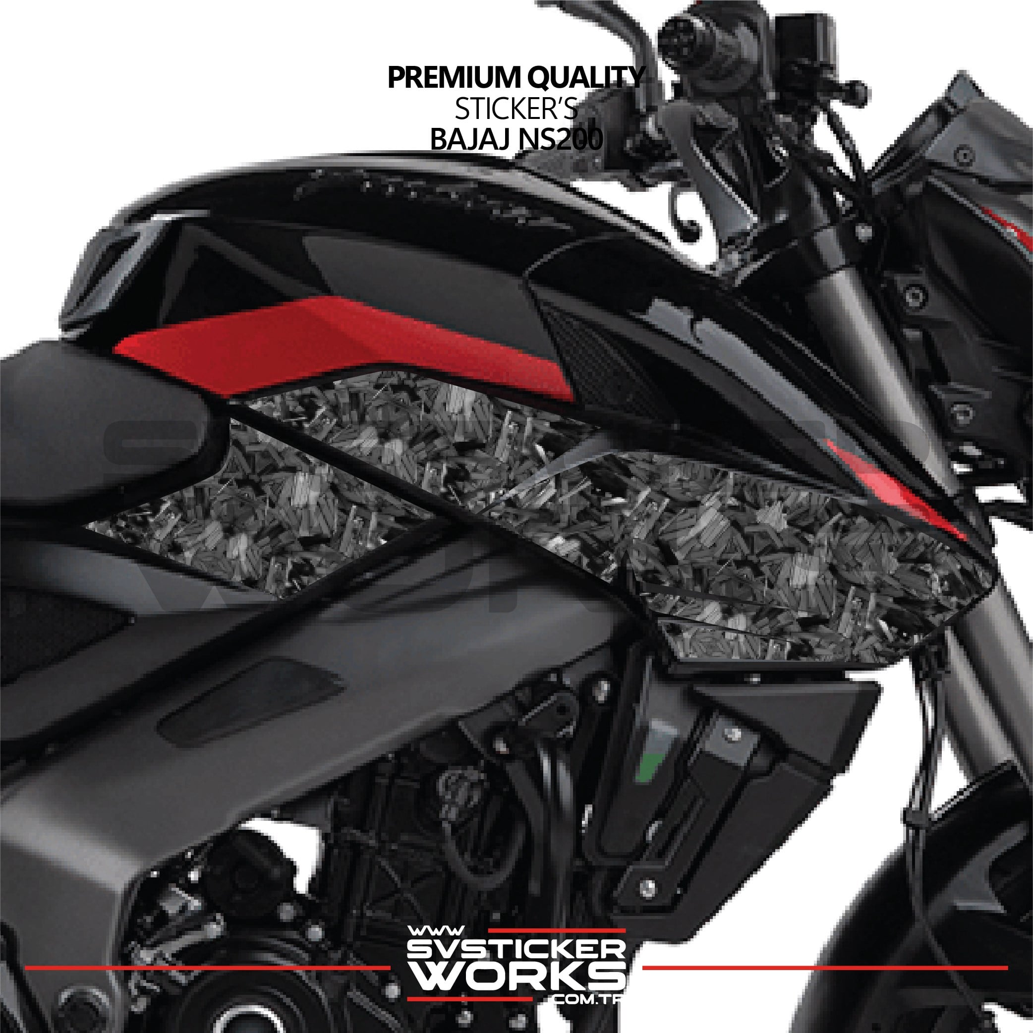 SVSTICKERWORKSBajaj NS200 Forged Kaplama Etiket Sticker Modeli Yan Grenaj TakımıBajaj NS200 Forged Kaplama Etiket Sticker Modeli Yan Grenaj TakımıNS200