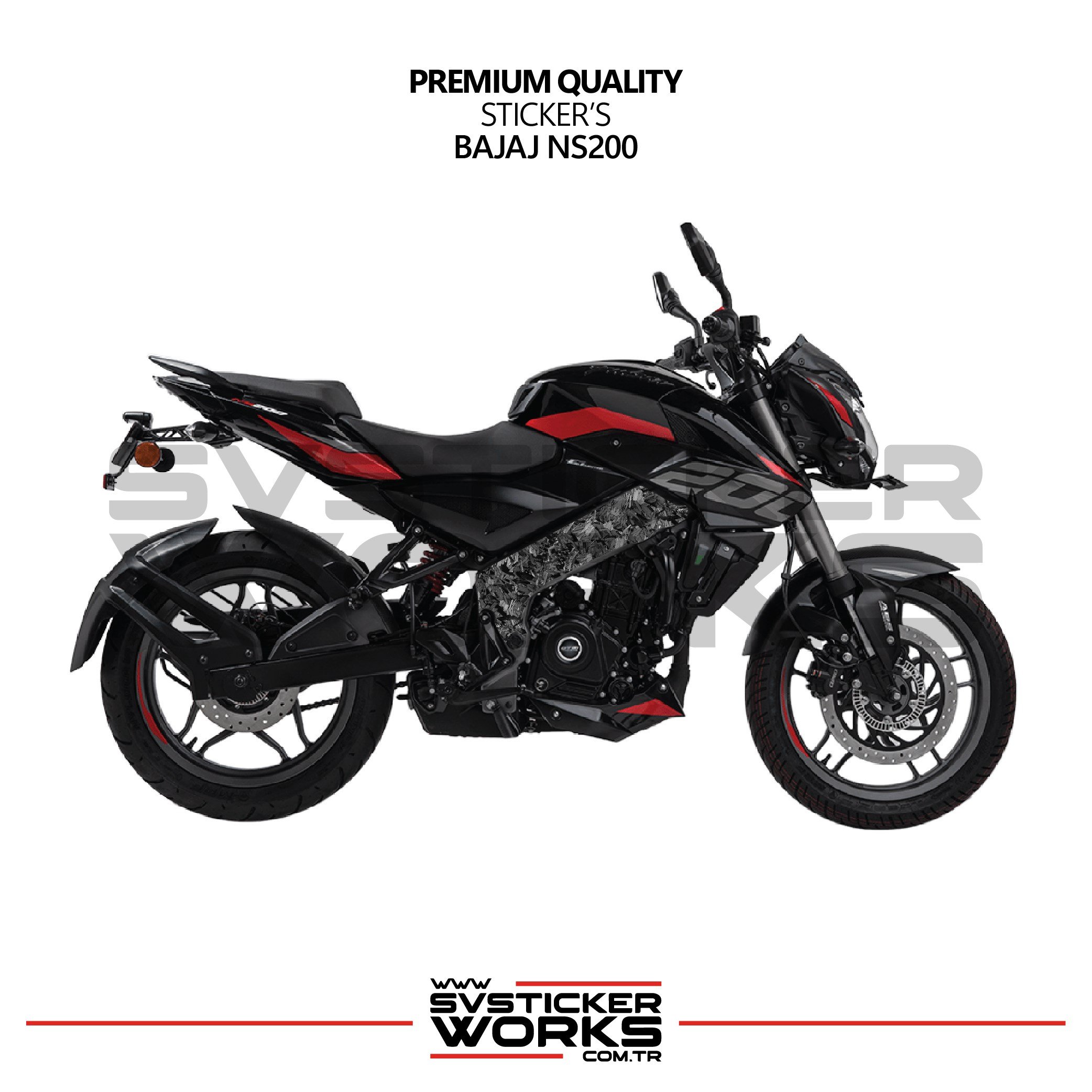 SVSTICKERWORKSBajaj NS200 Forged Kaplama Etiket Sticker Modeli Orta SaseBajaj NS200 Forged Kaplama Etiket Sticker Modeli Orta SaseNS200