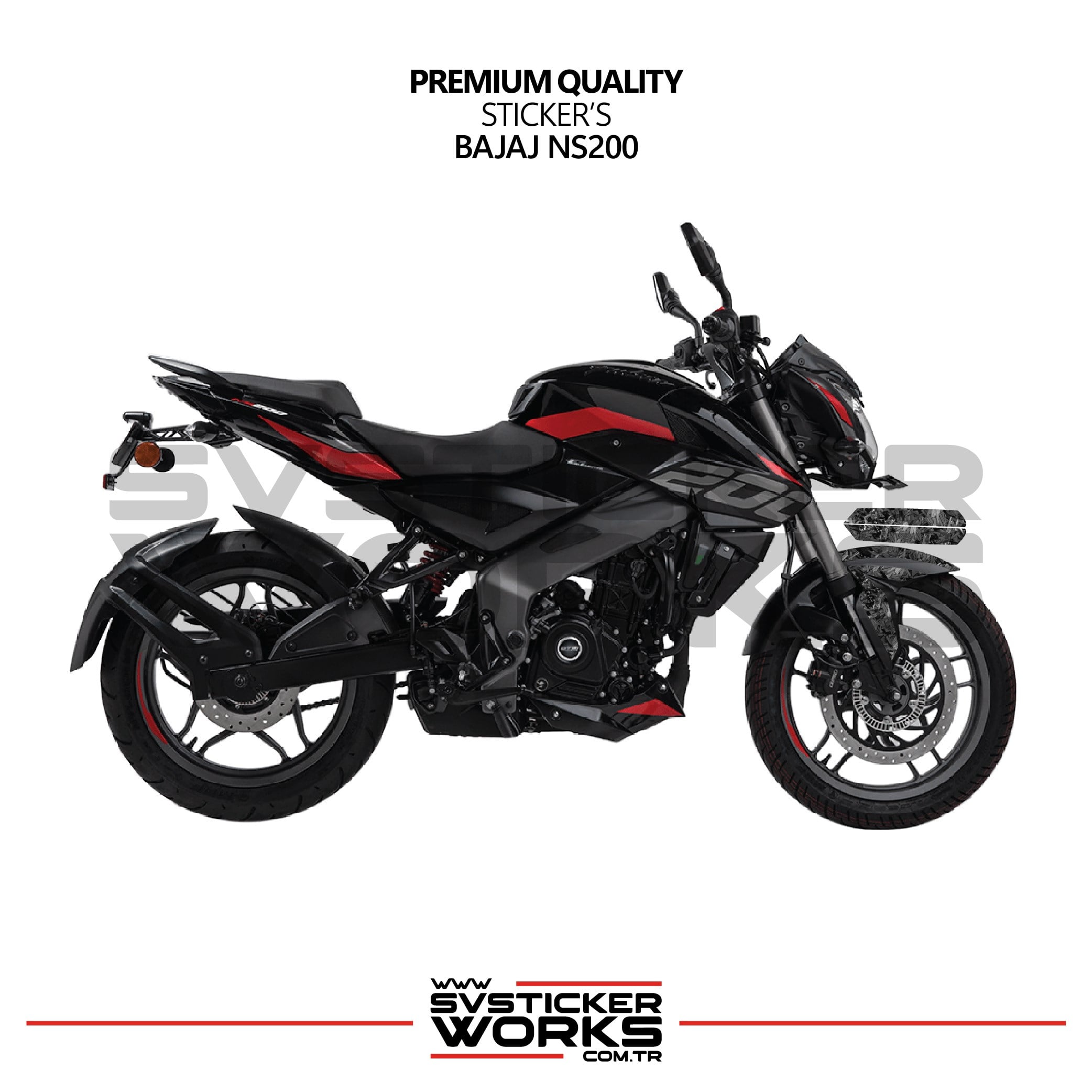 SVSTICKERWORKSBajaj NS200 Forged Kaplama Etiket Sticker Modeli Ön Çamurluk Sağ SolBajaj NS200 Forged Kaplama Etiket Sticker Modeli Ön Çamurluk Sağ SolNS200
