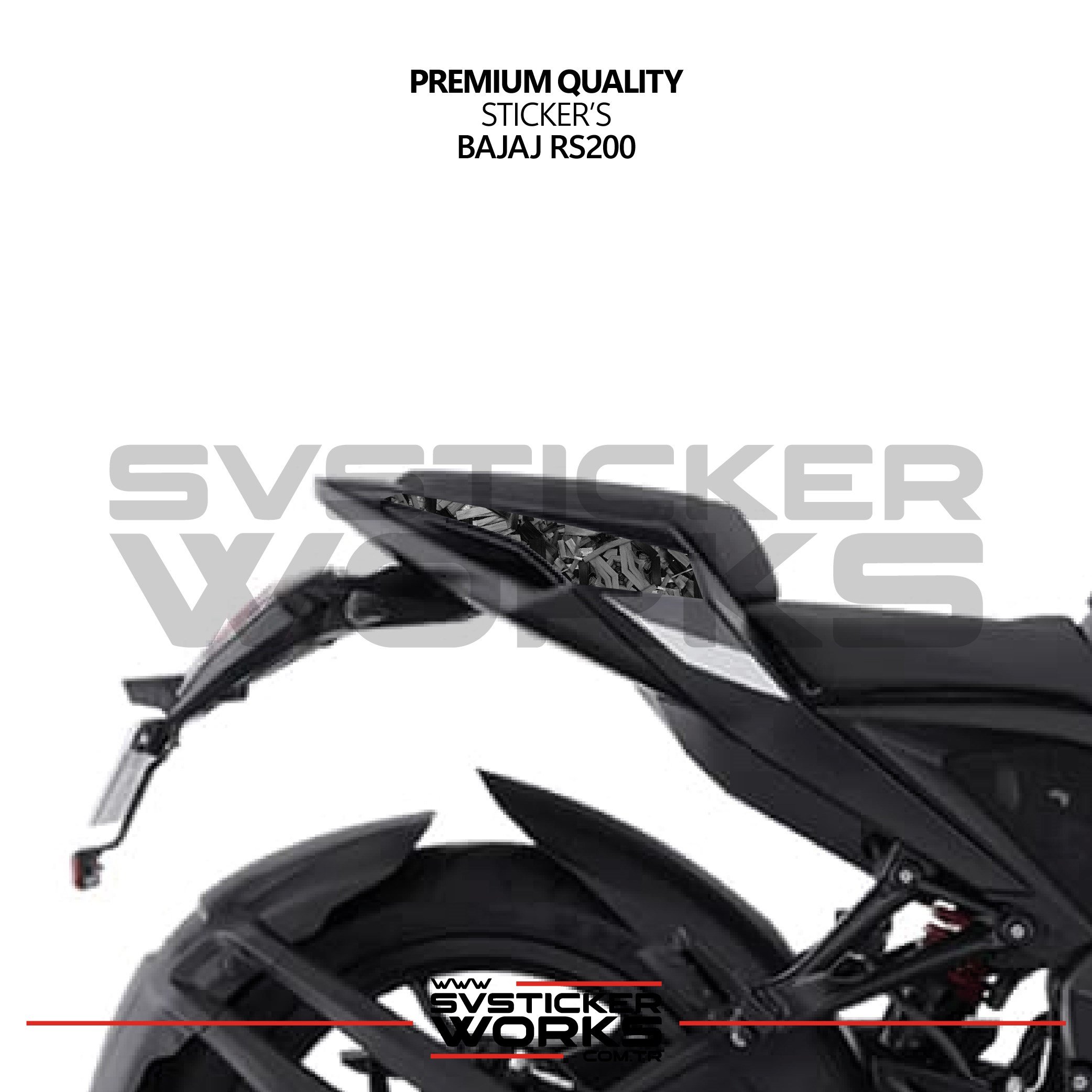 SVSTICKERWORKSBajaj RS200 Forged Kaplama Etiket Sticker Modeli Arka Kuyruk ÜstüBajaj RS200 Forged Kaplama Etiket Sticker Modeli Arka Kuyruk ÜstüRS200