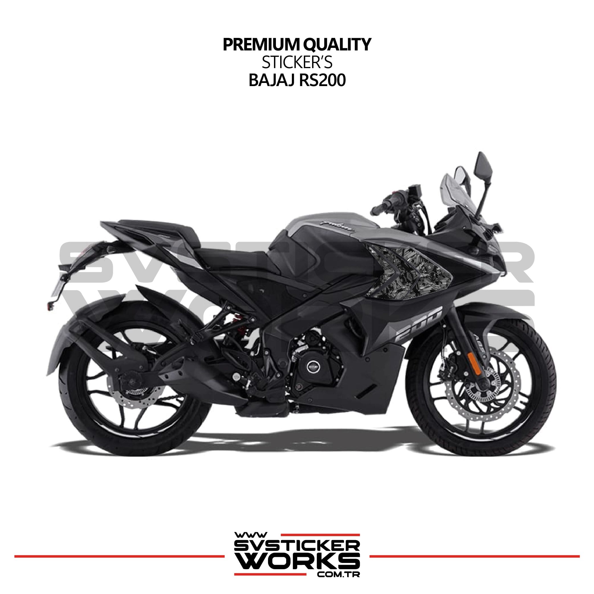 SVSTICKERWORKSBajaj RS200 Forged Kaplama Etiket Sticker Modeli Yan Grenaj Üstü ÜçlüBajaj RS200 Forged Kaplama Etiket Sticker Modeli Yan Grenaj Üstü ÜçlüRS200