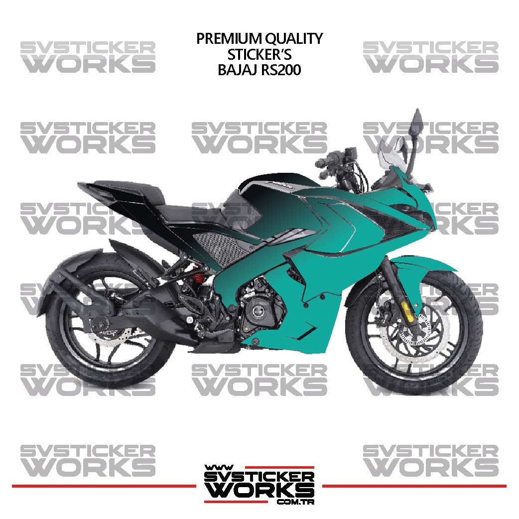 SVSTICKERWORKSBajaj RS200 Kaplama Sticker Çift Renk Motor Kaplama Modeli Hazır Kit Yüksek KaliteBajaj RS200 Kaplama Sticker Çift Renk Motor Kaplama Modeli Hazır Kit Yüksek Kalite