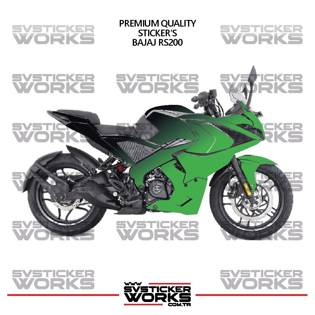 SVSTICKERWORKSBajaj RS200 Kaplama Sticker Çift Renk Motor Kaplama Modeli Hazır Kit Yüksek KaliteBajaj RS200 Kaplama Sticker Çift Renk Motor Kaplama Modeli Hazır Kit Yüksek Kalite