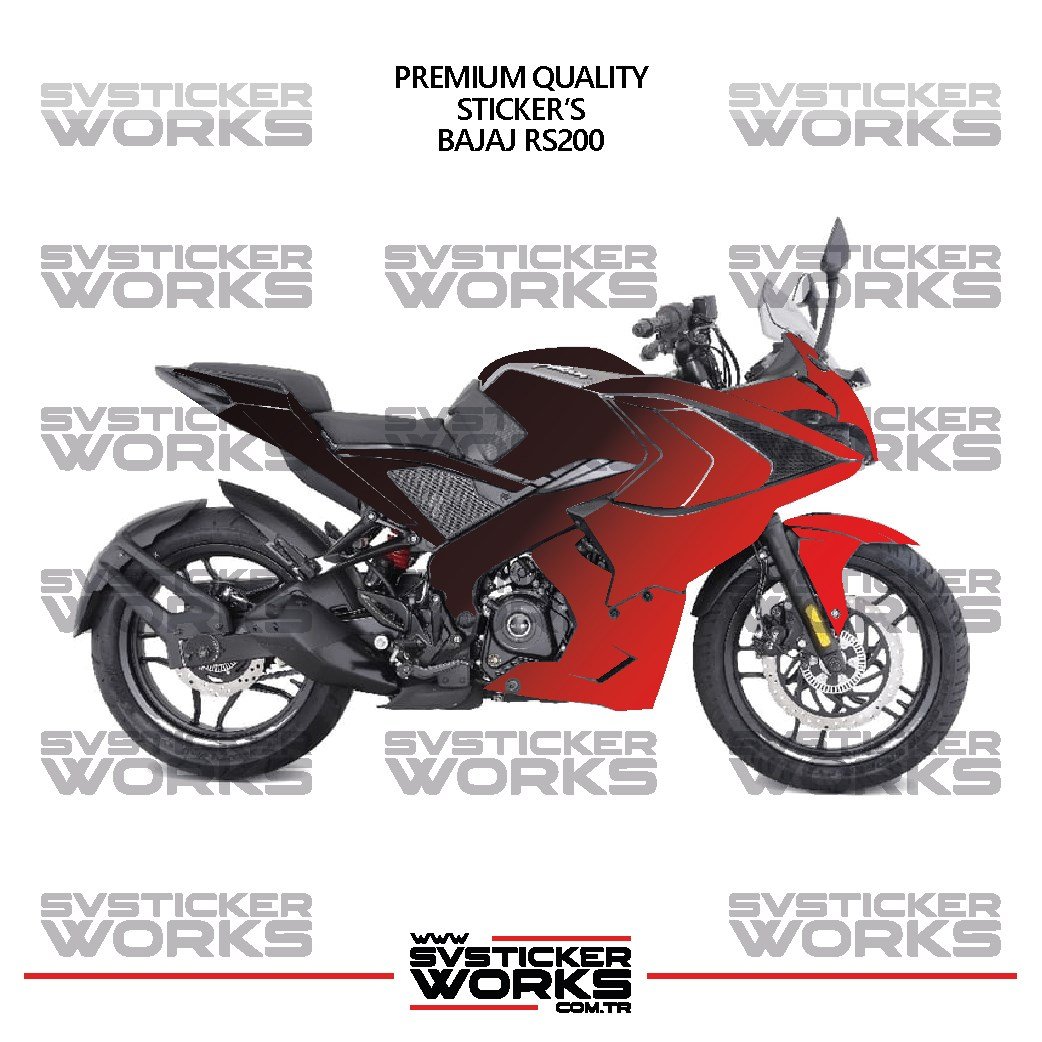 SVSTICKERWORKSBajaj RS200 Kaplama Sticker Çift Renk Motor Kaplama Modeli Hazır Kit Yüksek KaliteBajaj RS200 Kaplama Sticker Çift Renk Motor Kaplama Modeli Hazır Kit Yüksek Kalite