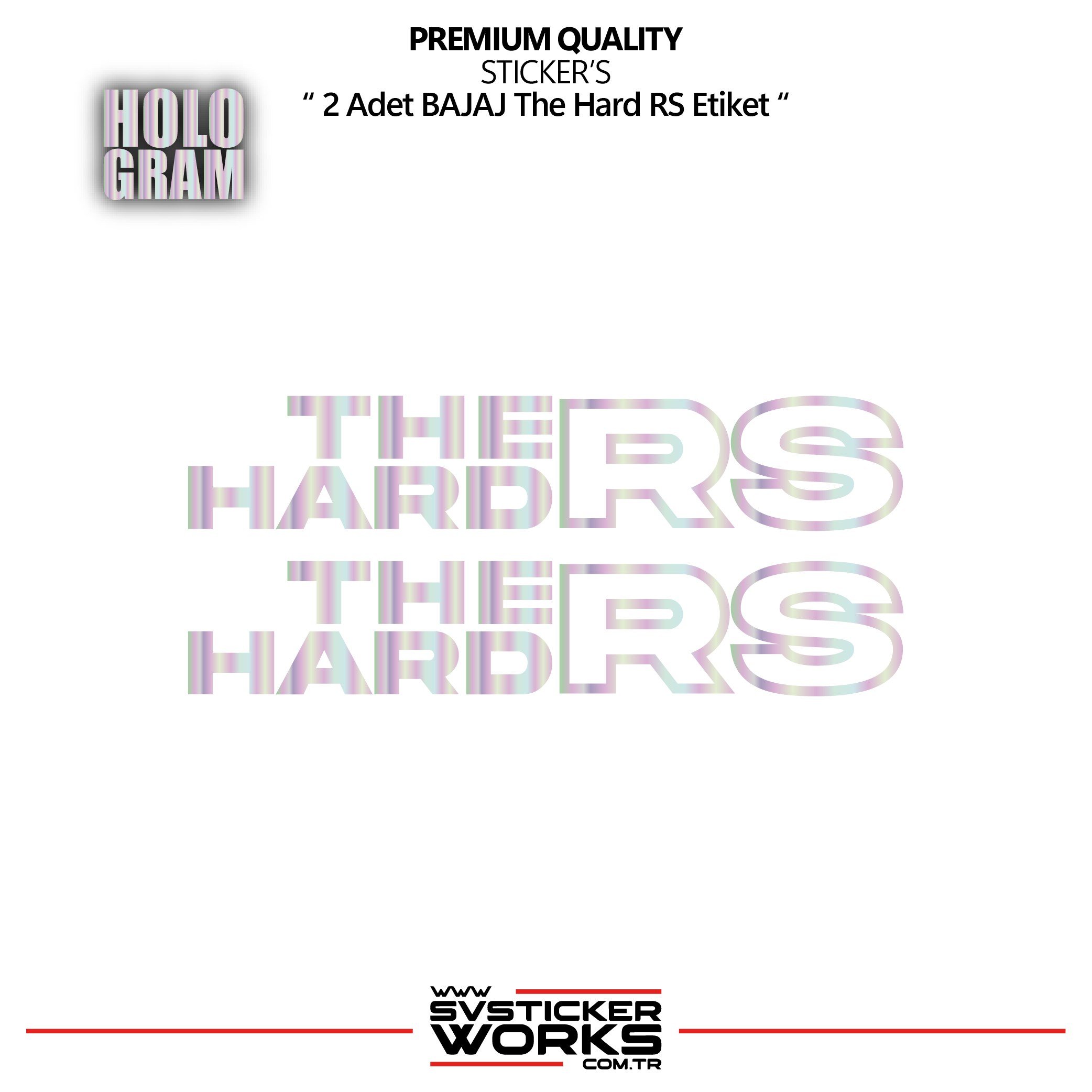 SVSTICKERWORKSBAJAJ The Hard RS Sticker Yüksek Kalite Folyo 2 Adet Sticker EtiketBAJAJ The Hard RS Sticker Yüksek Kalite Folyo 2 Adet Sticker EtiketRS200