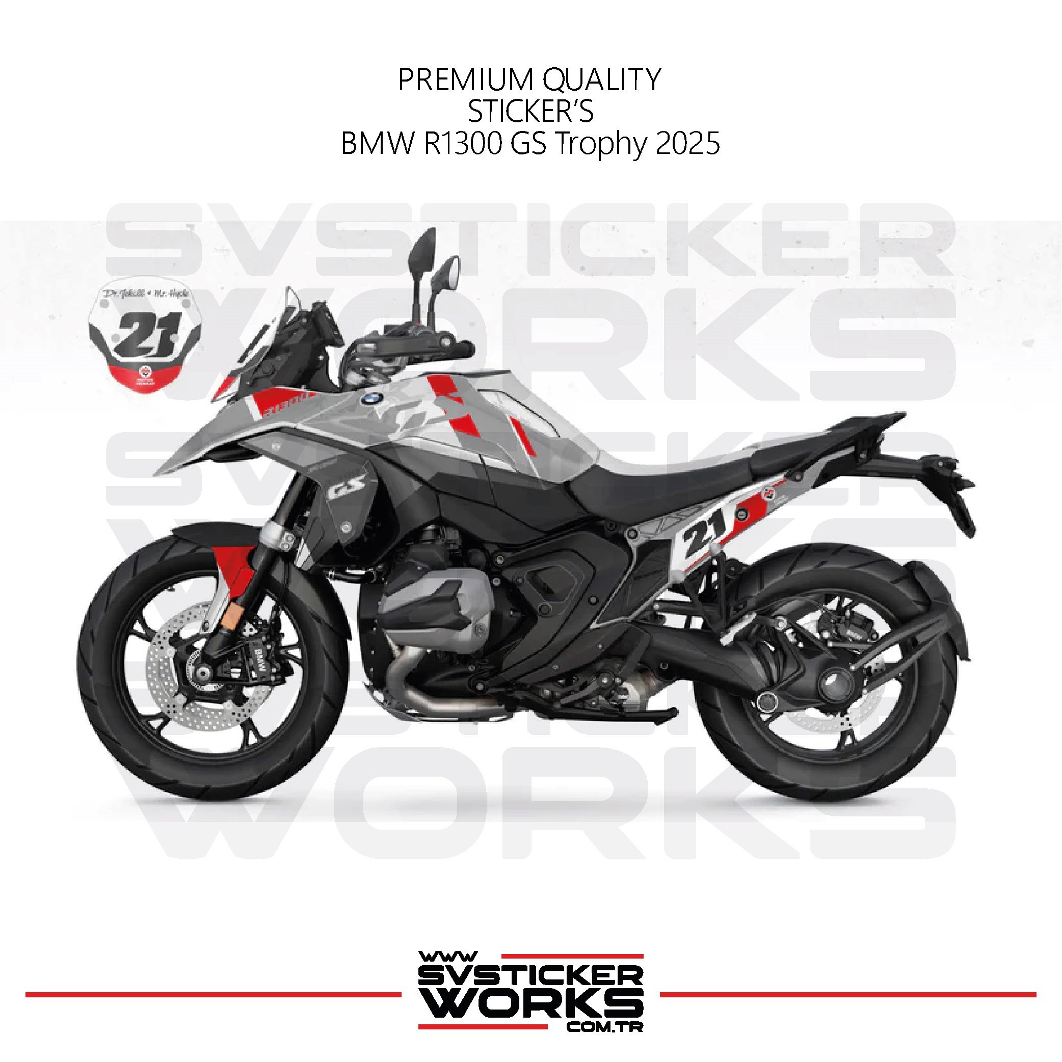 SVSTICKERWORKSBMW R1300GS Trophy 2025 Kaplama Motosiklet Sticker Design Etiket ModeliBMW R1300GS Trophy 2025 Kaplama Motosiklet Sticker Design Etiket Modeli