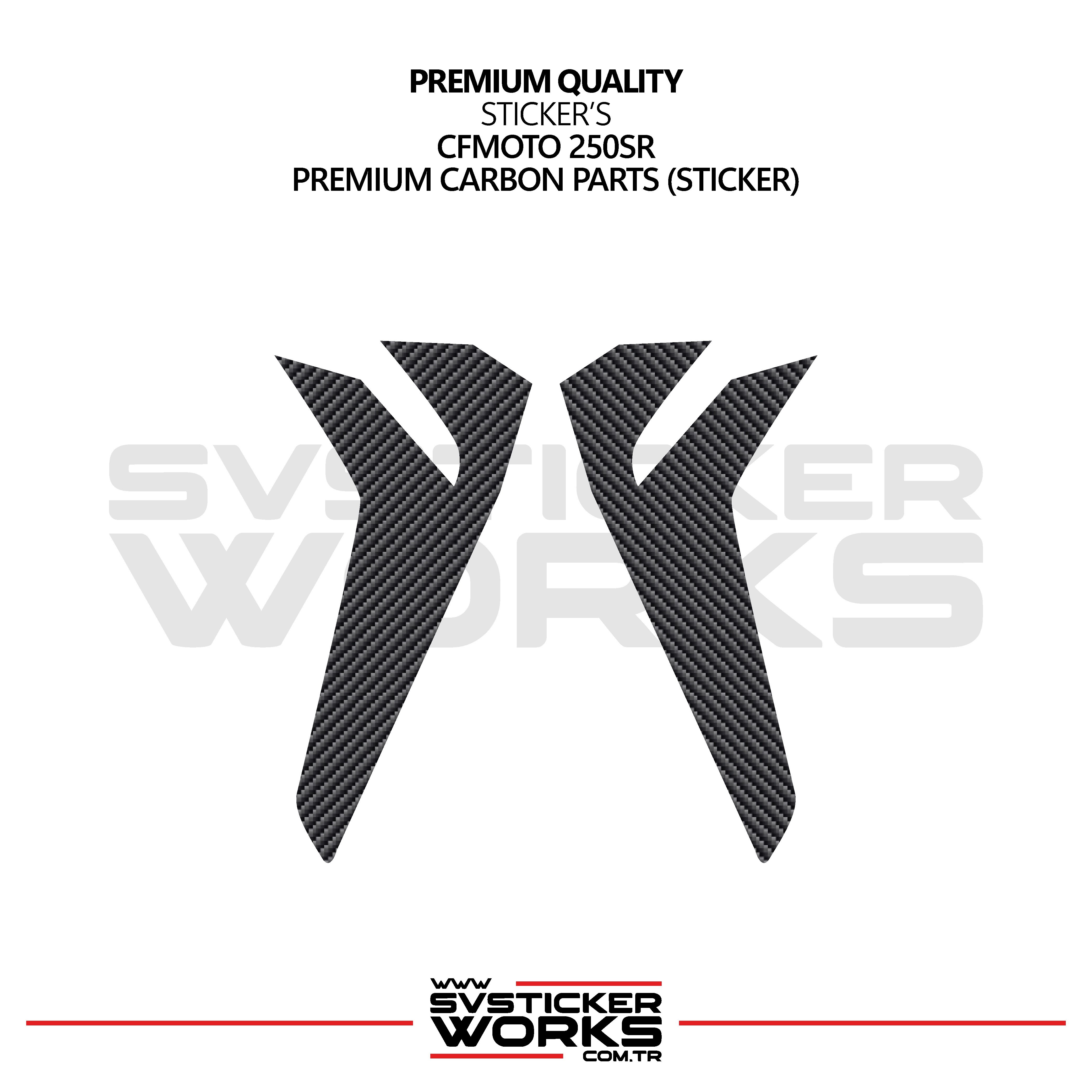 SVSTICKERWORKSCFMOTO 250SR Sticker Karbon Folyo Kaplama  Ön Çamurluk Bölümü BölümüCFMOTO 250SR Sticker Karbon Folyo Kaplama  Ön Çamurluk Bölümü Bölümü