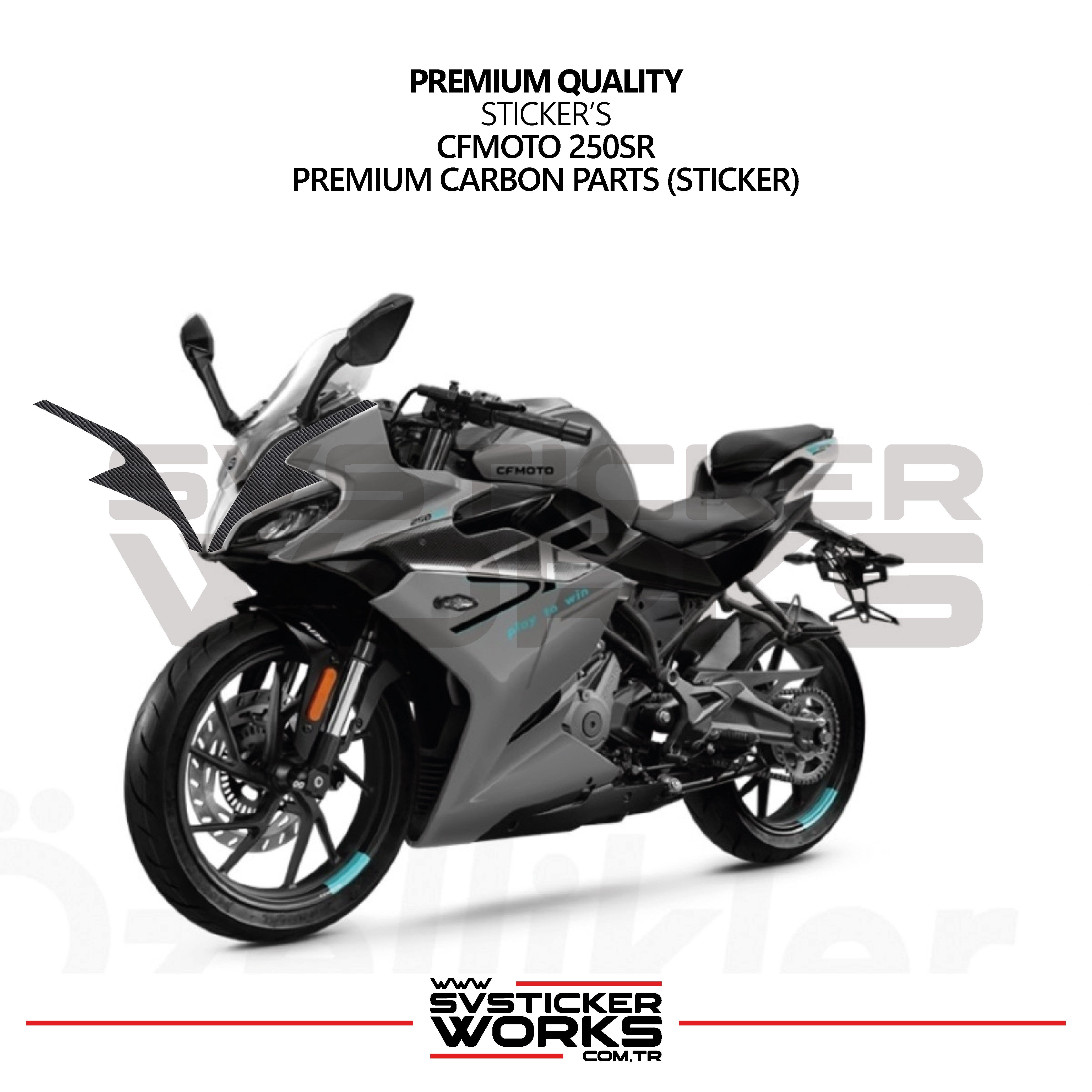 SVSTICKERWORKSCFMOTO 250SR Sticker Karbon Folyo Kaplama Ön KafaCFMOTO 250SR Sticker Karbon Folyo Kaplama Ön Kafa