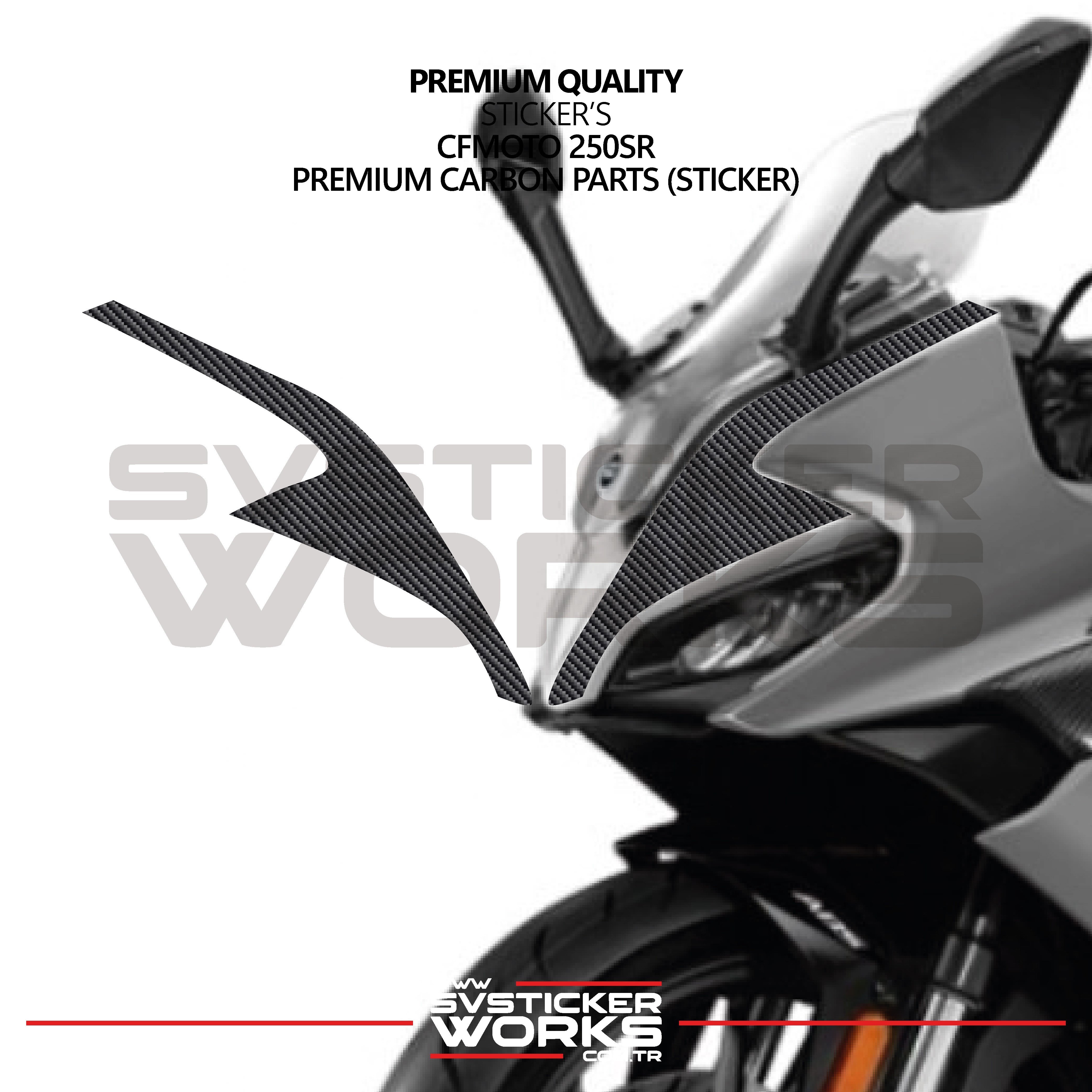 SVSTICKERWORKSCFMOTO 250SR Sticker Karbon Folyo Kaplama Ön KafaCFMOTO 250SR Sticker Karbon Folyo Kaplama Ön Kafa