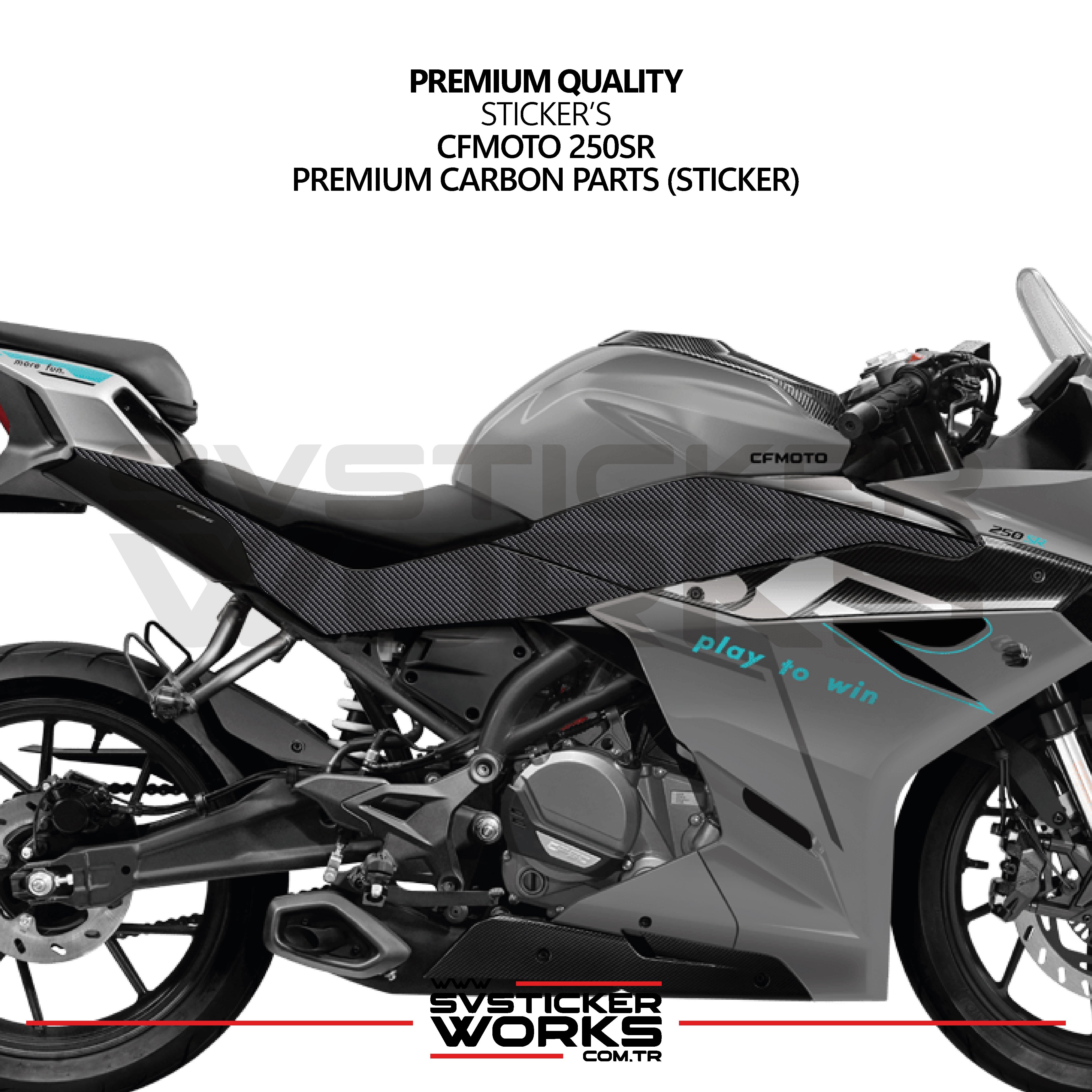SVSTICKERWORKSCFMOTO 250SR Sticker Karbon Folyo Kaplama Orta Şase BölümüCFMOTO 250SR Sticker Karbon Folyo Kaplama Orta Şase Bölümü
