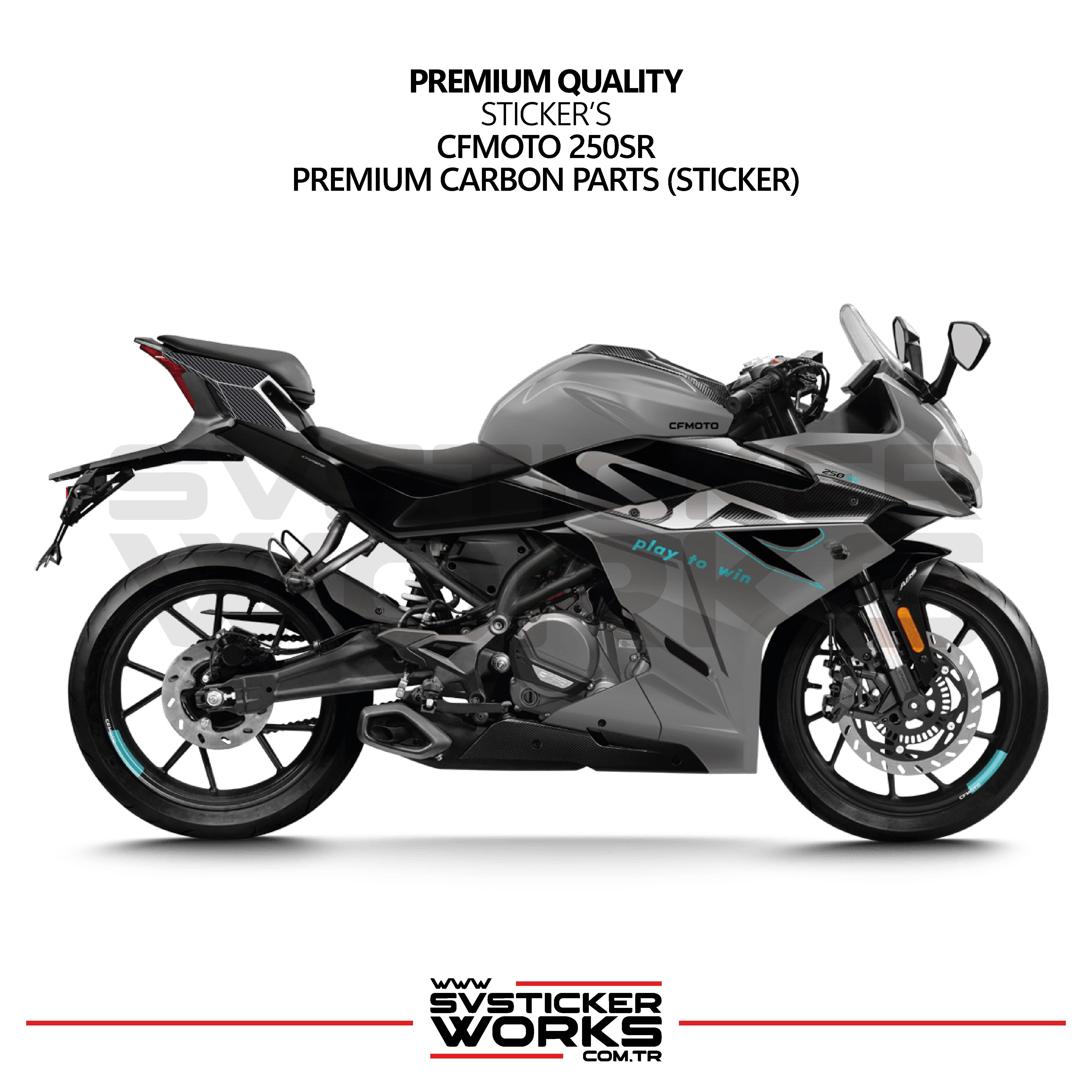 SVSTICKERWORKSCFMOTO 250SR Sticker Karbon Folyo Kaplama  Kuyruk Bölümü BölümüCFMOTO 250SR Sticker Karbon Folyo Kaplama  Kuyruk Bölümü Bölümü