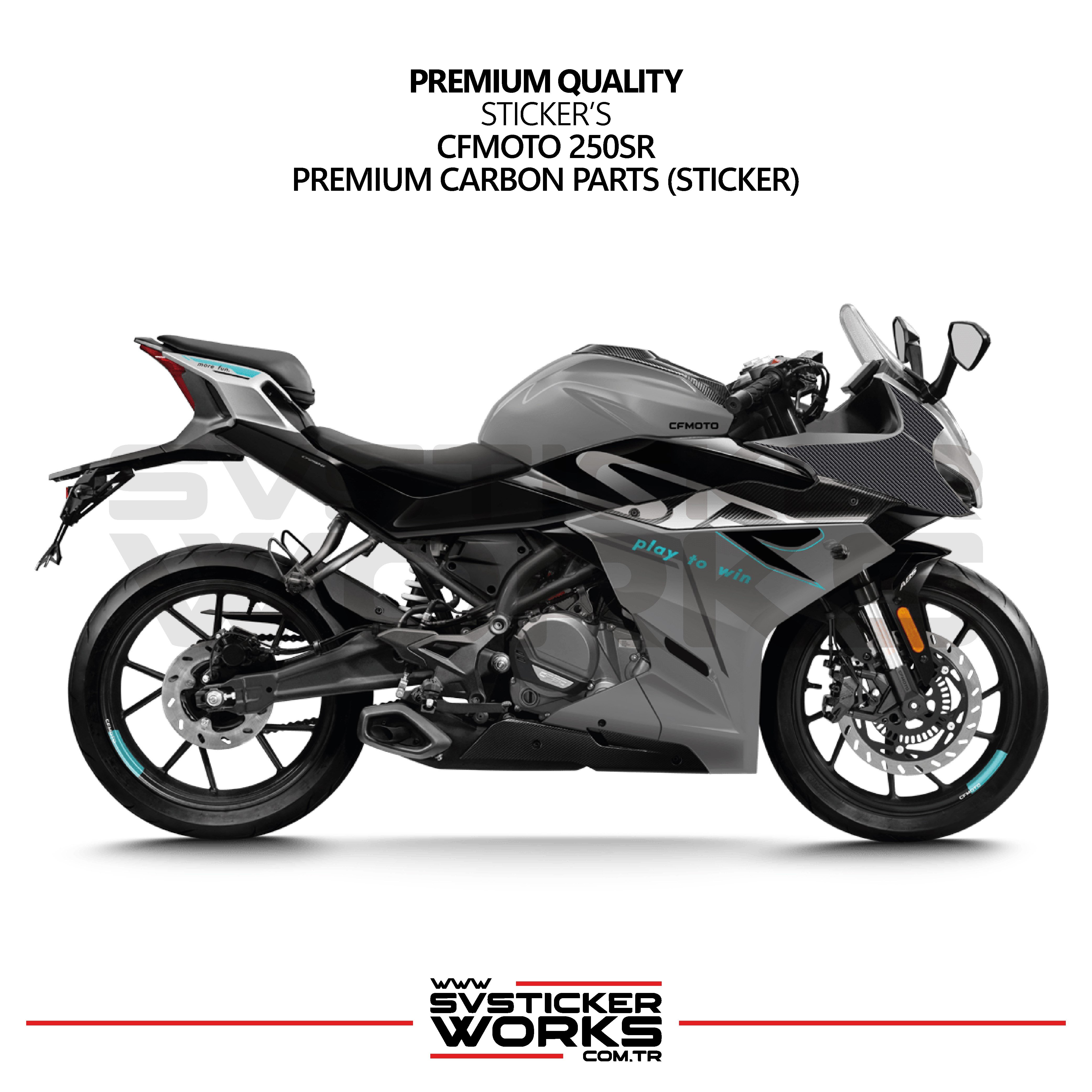SVSTICKERWORKSCFMOTO 250SR Sticker Karbon Folyo Kaplama Ön Kafa YanıCFMOTO 250SR Sticker Karbon Folyo Kaplama Ön Kafa Yanı