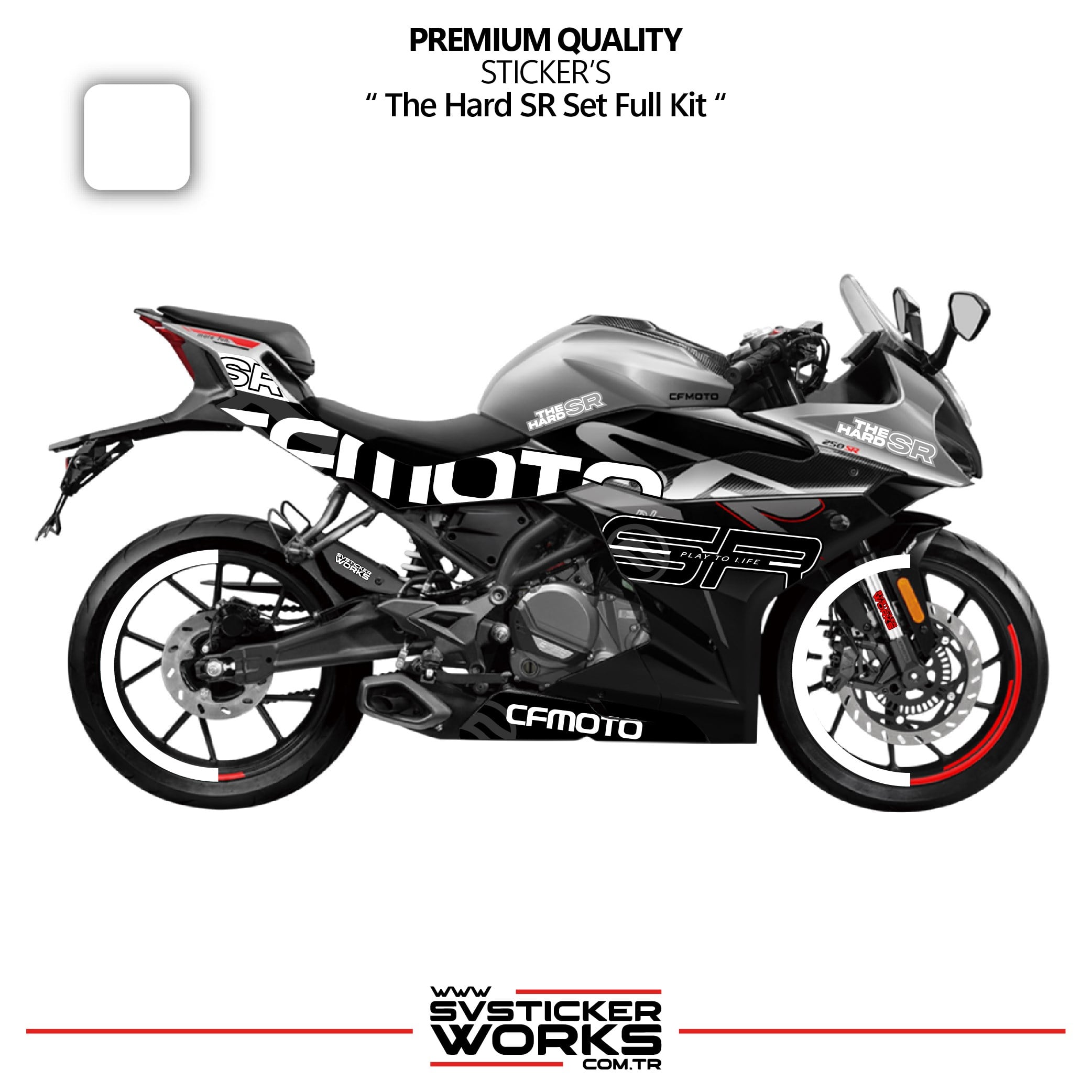 SVSTICKERWORKSCFMOTO 250SR The Hard SR Sticker Set Etiket Modeli Yüksek Kalite Set Jant Kaplama HediyeliCFMOTO 250SR The Hard SR Sticker Set Etiket Modeli Yüksek Kalite Set Jant Kaplama Hediyeli250SR