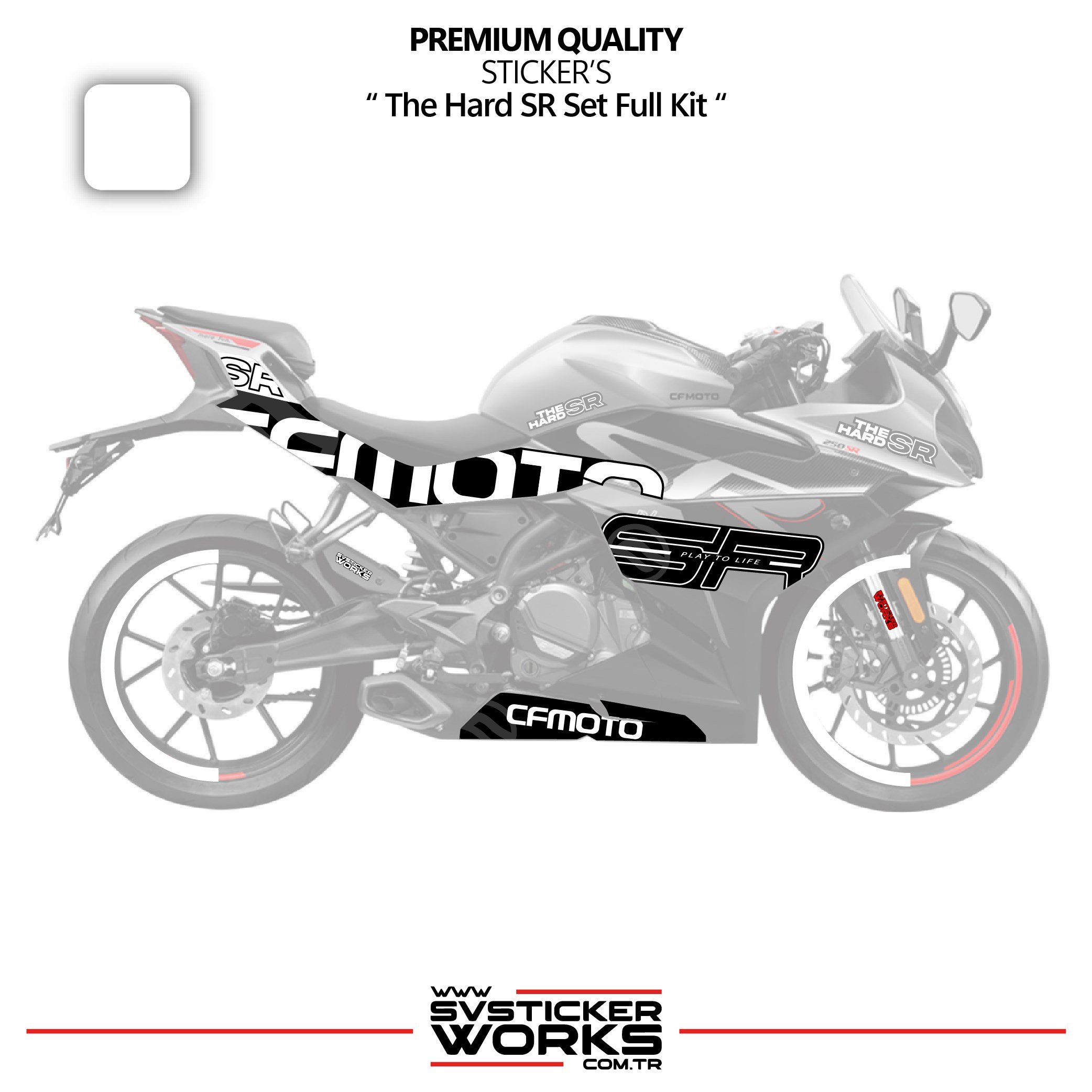 SVSTICKERWORKSCFMOTO 250SR The Hard SR Sticker Set Etiket Modeli Yüksek Kalite Set Jant Kaplama HediyeliCFMOTO 250SR The Hard SR Sticker Set Etiket Modeli Yüksek Kalite Set Jant Kaplama Hediyeli250SR