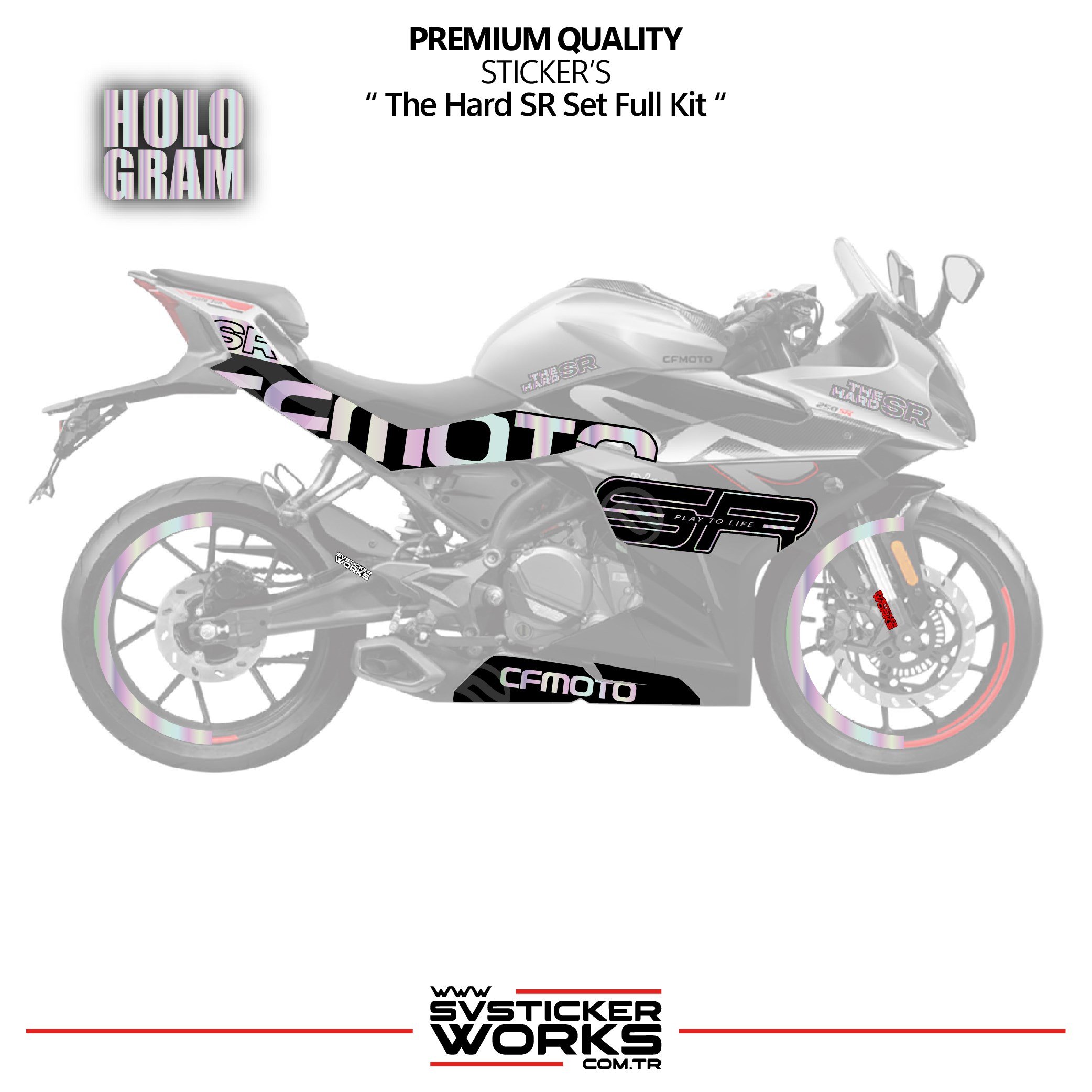 SVSTICKERWORKSCFMOTO 250SR The Hard SR Sticker Set Etiket Modeli Yüksek Kalite Set Jant Kaplama HediyeliCFMOTO 250SR The Hard SR Sticker Set Etiket Modeli Yüksek Kalite Set Jant Kaplama Hediyeli250SR