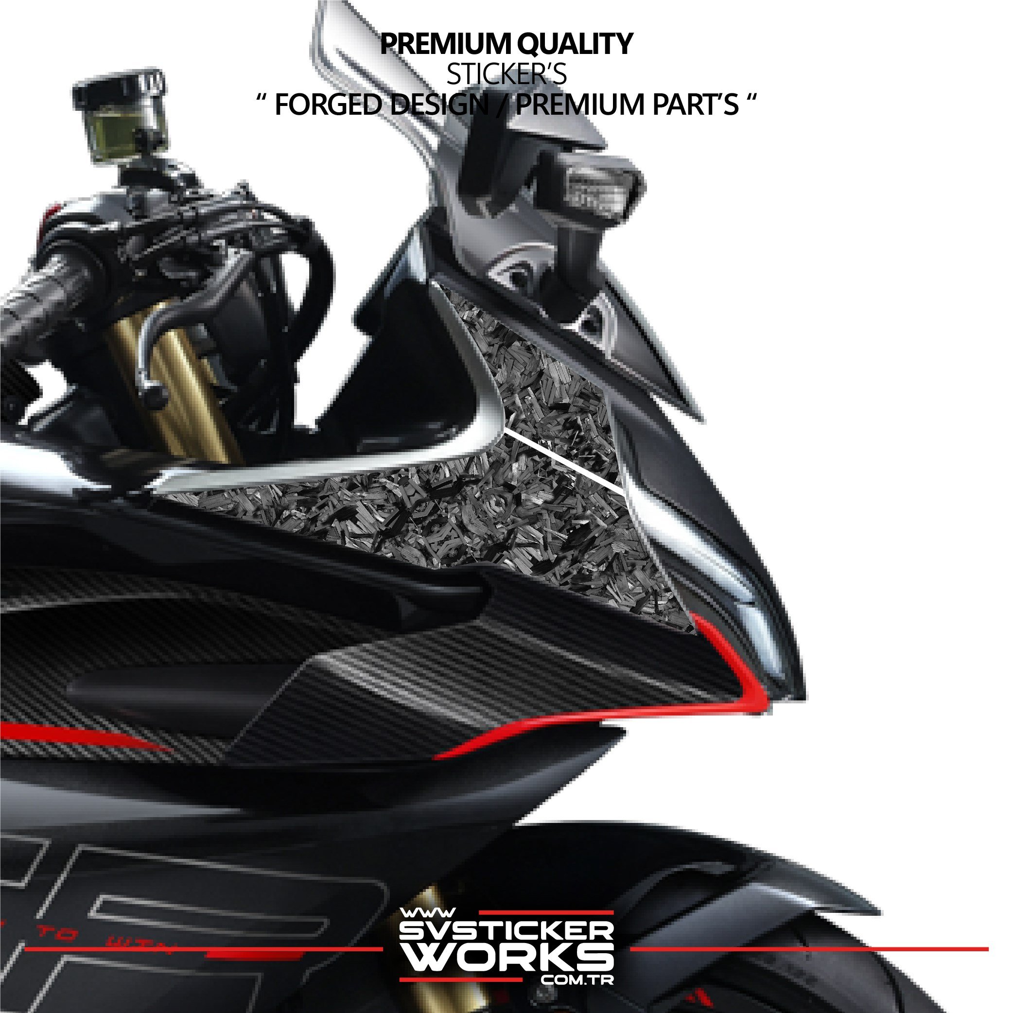 SVSTICKERWORKSCFMOTO 450SR Forged Karbon Kaplama Ön Kafa Yanı Sticker Etiket ModeliCFMOTO 450SR Forged Karbon Kaplama Ön Kafa Yanı Sticker Etiket ModeliJant Sticker