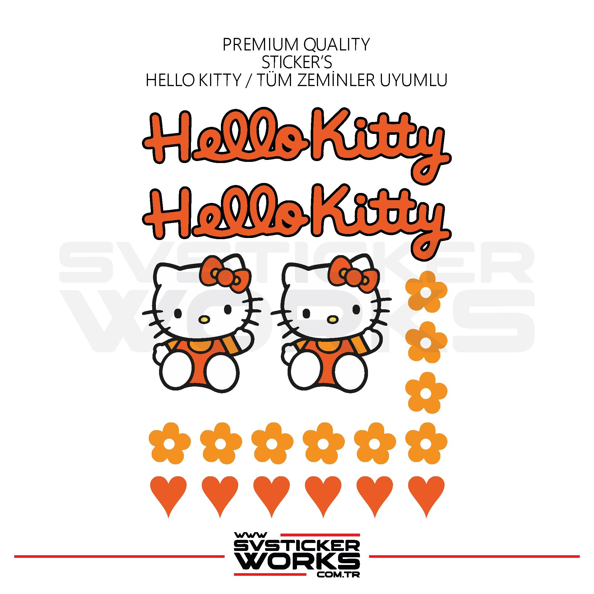 SVSTICKERWORKSHello Kitty Sticker Yapışkan Tüm Zeminlere Uyumlu Motor Araba Etiket StickerHello Kitty Sticker Yapışkan Tüm Zeminlere Uyumlu Motor Araba Etiket Sticker