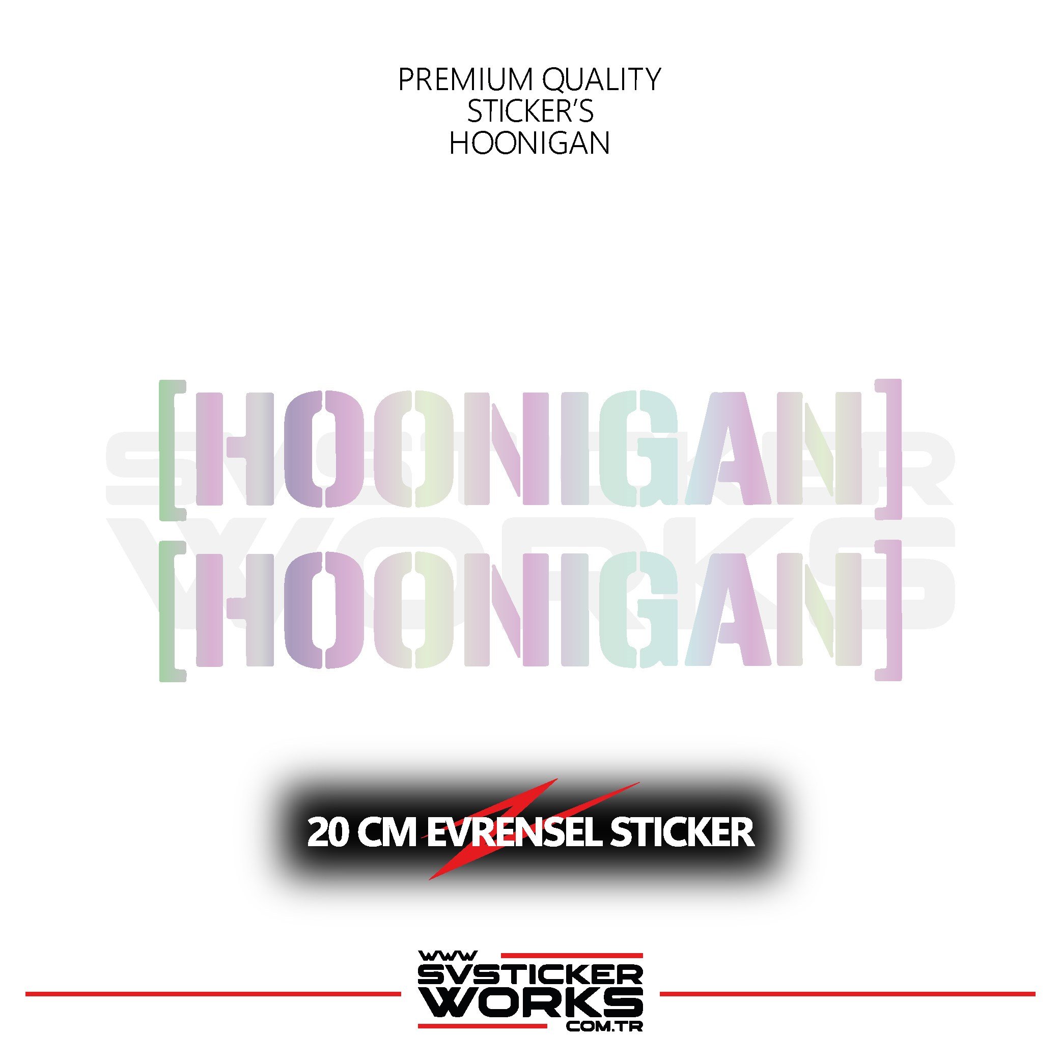 SVSTICKERWORKSHoonigan Sticker Evrensel Tüm Yüzeyler Uyumlu 20 CM 2 Adet