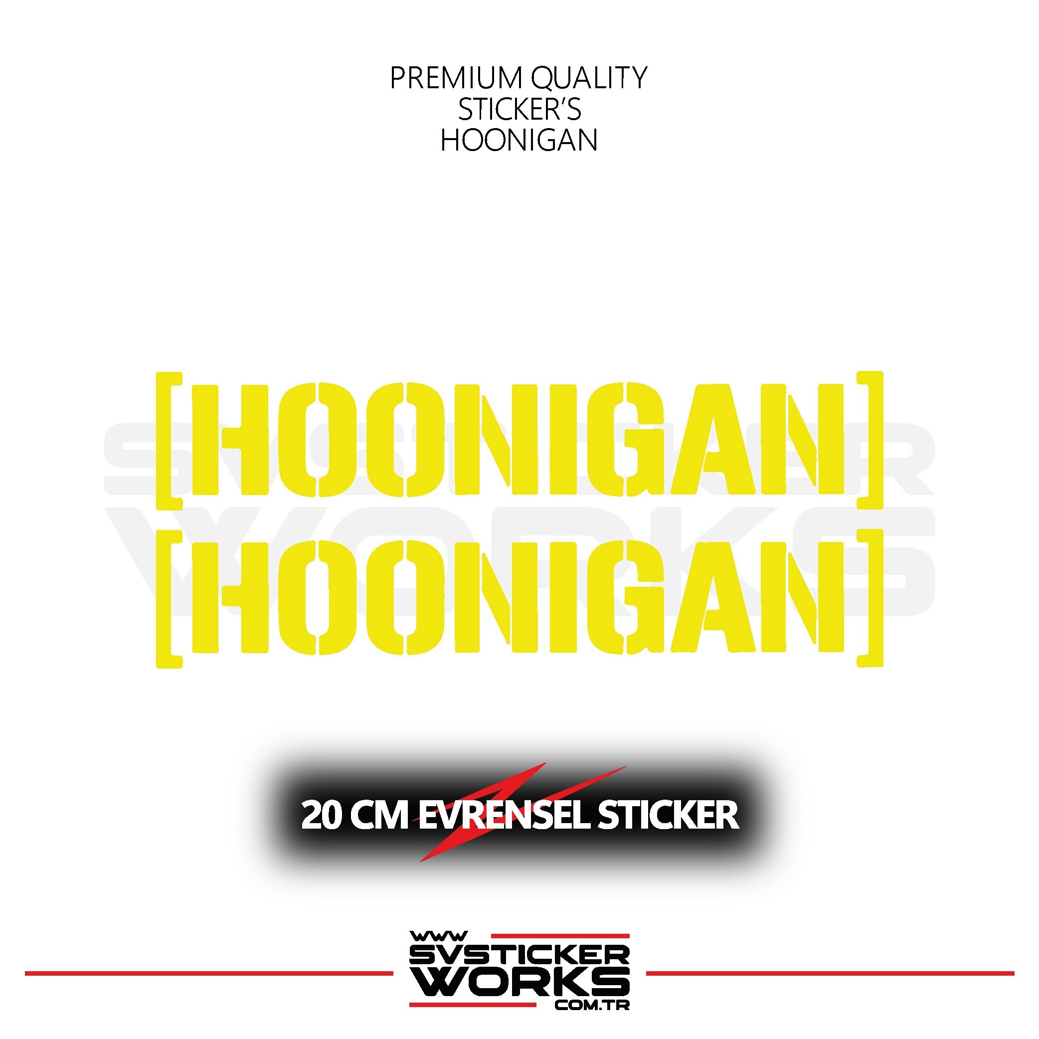 SVSTICKERWORKSHoonigan Sticker Evrensel Tüm Yüzeyler Uyumlu 20 CM 2 Adet