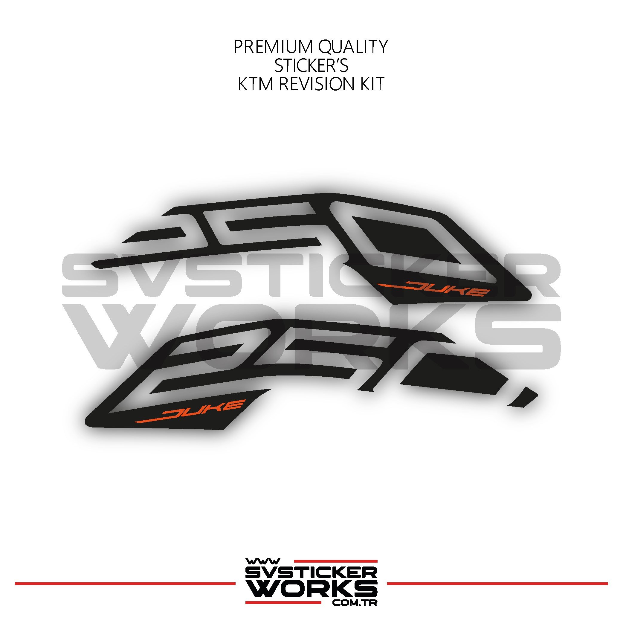 SVSTICKERWORKSKTM Duke Sticker Set Revizyon Sticker Etiket Modeli Model 6KTM Duke Sticker Set Revizyon Sticker Etiket Modeli Model 6DUKE 250