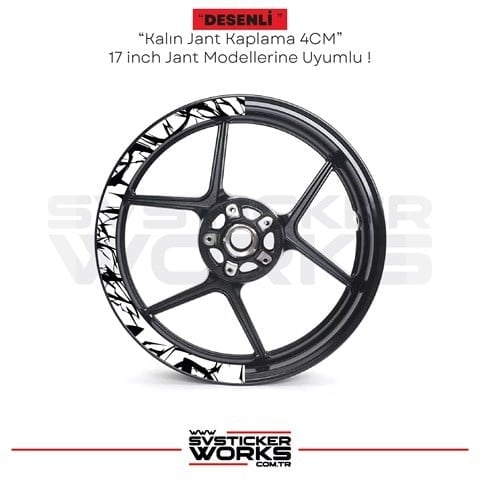 SVSTICKERWORKSMotosiklet Jant Kaplama Desenli Yarım Yüksek Kaliteli Folyo 1 Paket 1 Motosiklet İçinMotosiklet Jant Kaplama Desenli Yarım Yüksek Kaliteli Folyo 1 Paket 1 Motosiklet İçin