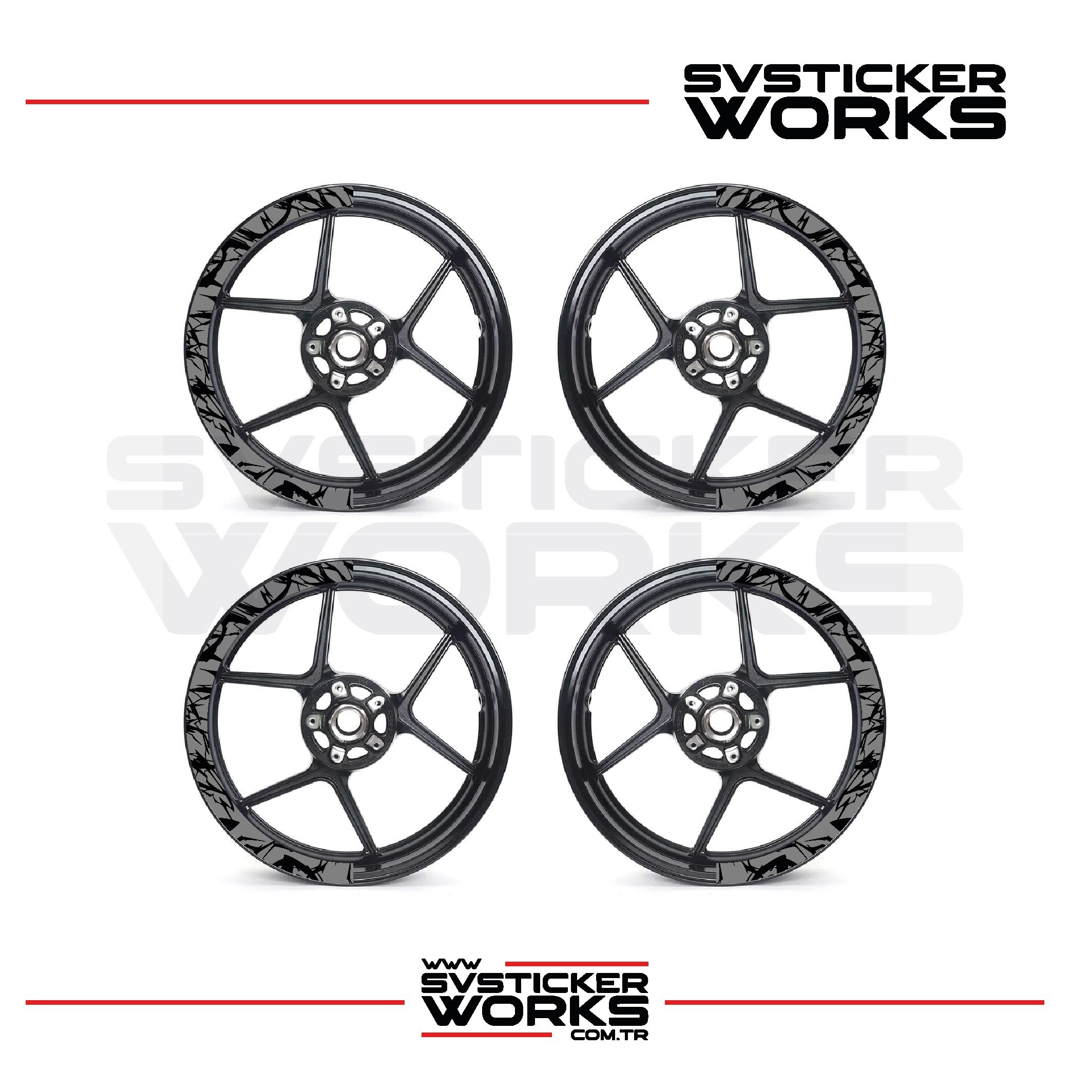 SVSTICKERWORKSMotosiklet Jant Kaplama Desenli Yarım Yüksek Kaliteli Folyo 1 Paket 1 Motosiklet İçinMotosiklet Jant Kaplama Desenli Yarım Yüksek Kaliteli Folyo 1 Paket 1 Motosiklet İçin