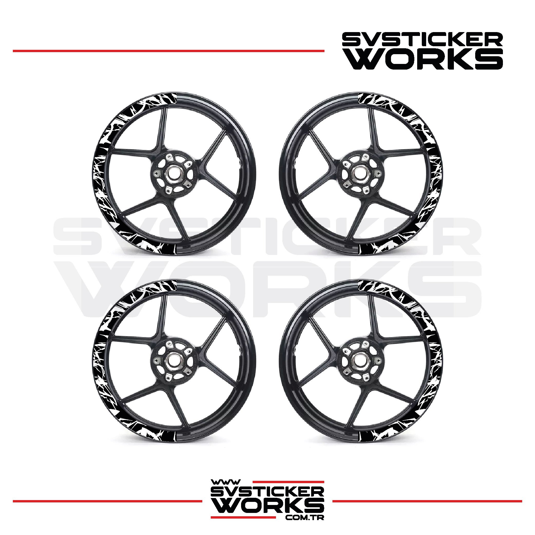 SVSTICKERWORKSMotosiklet Jant Kaplama Desenli Yarım Yüksek Kaliteli Folyo 1 Paket 1 Motosiklet İçinMotosiklet Jant Kaplama Desenli Yarım Yüksek Kaliteli Folyo 1 Paket 1 Motosiklet İçin