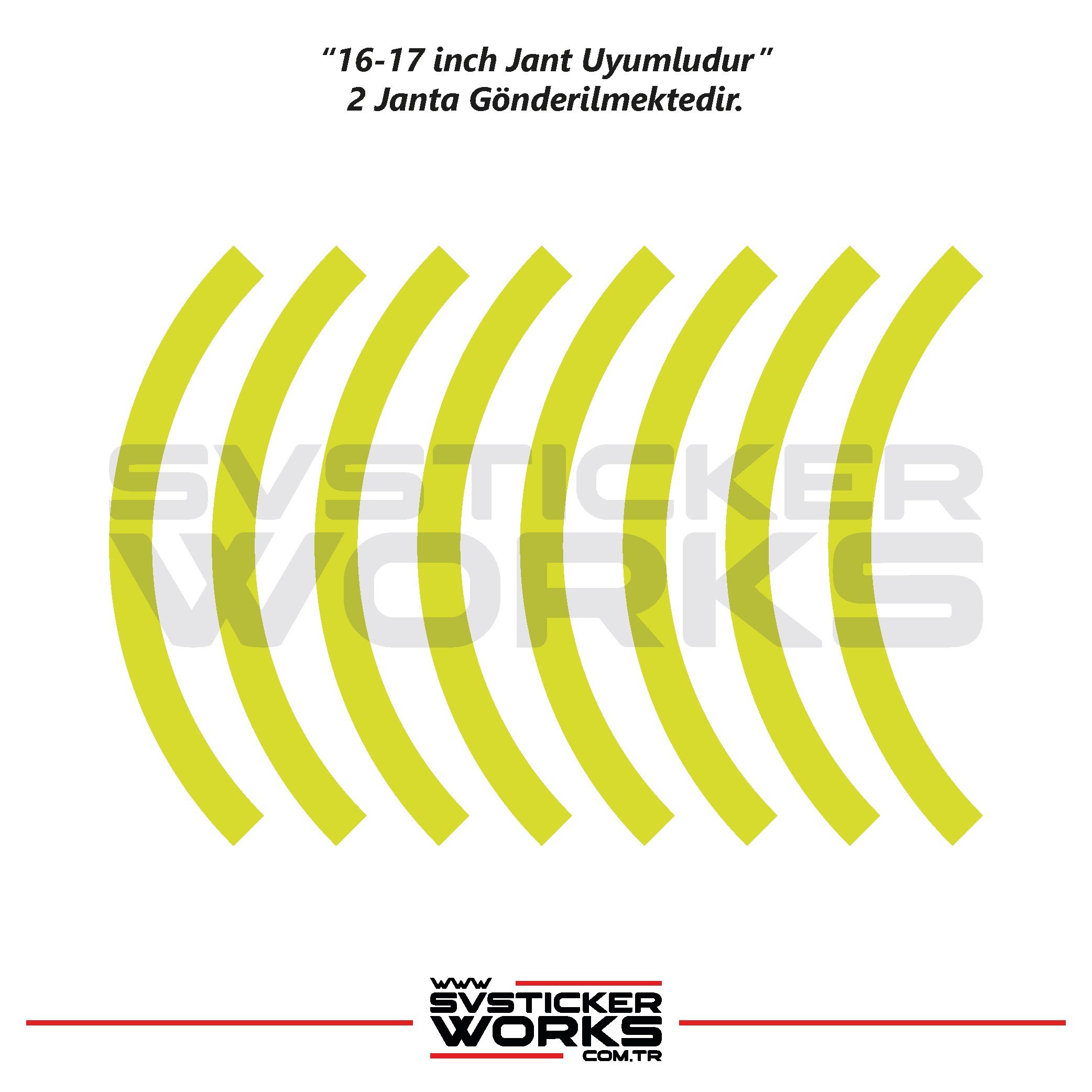 SVSTICKERWORKSMotosiklet Jant Kaplama Yarım Yüksek Kaliteli Folyo 1 Paket 1 Motosiklet İçin Neon Sarı RenkMotosiklet Jant Kaplama Yarım Yüksek Kaliteli Folyo 1 Paket 1 Motosiklet İçin Neon Sarı Renk