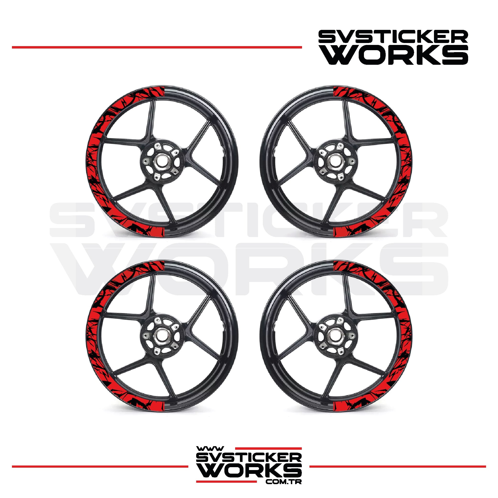 SVSTICKERWORKSMotosiklet Jant Kaplama Desenli Yarım Yüksek Kaliteli Folyo 1 Paket 1 Motosiklet İçinMotosiklet Jant Kaplama Desenli Yarım Yüksek Kaliteli Folyo 1 Paket 1 Motosiklet İçin