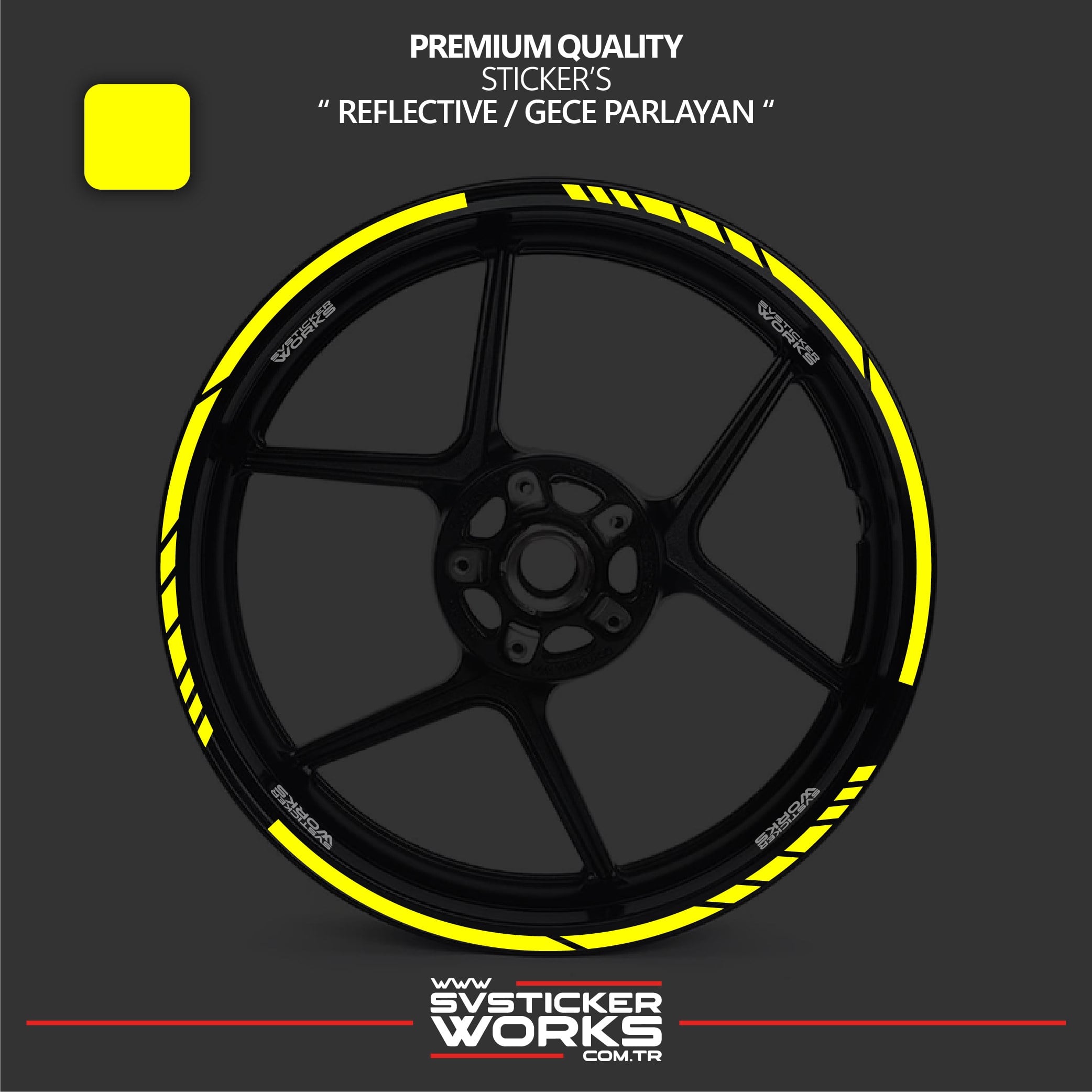 SVSTICKERWORKSReflektif Motosiklet Jant Sticker Seti 17 inch Uyumlu 16'Lı SetReflektif Motosiklet Jant Sticker Seti 17 inch Uyumlu 16'Lı SetJant Sticker