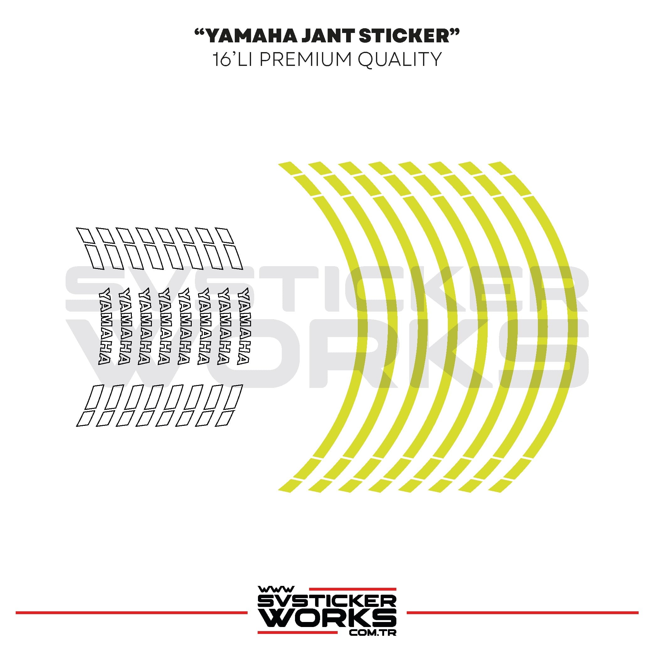 SVSTICKERWORKSYamaha Jant Sticker Seti Yüksek Kalite 16Lı Jant Set Yamaha Uyumlu Yamaha Jant Sticker Seti Yüksek Kalite 16Lı Jant Set Yamaha Uyumlu 