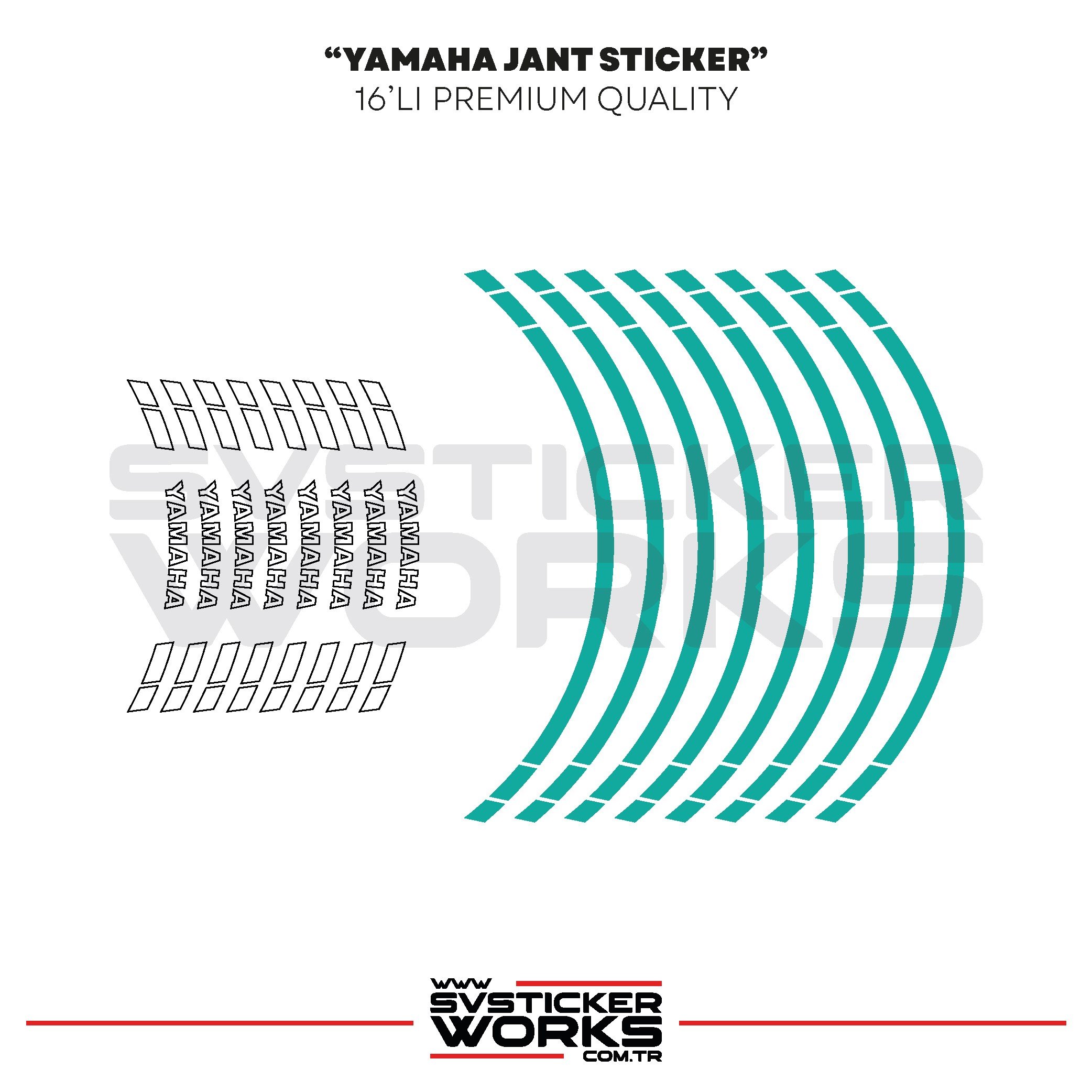 SVSTICKERWORKSYamaha Jant Sticker Seti Yüksek Kalite 16Lı Jant Set Yamaha Uyumlu Yamaha Jant Sticker Seti Yüksek Kalite 16Lı Jant Set Yamaha Uyumlu 