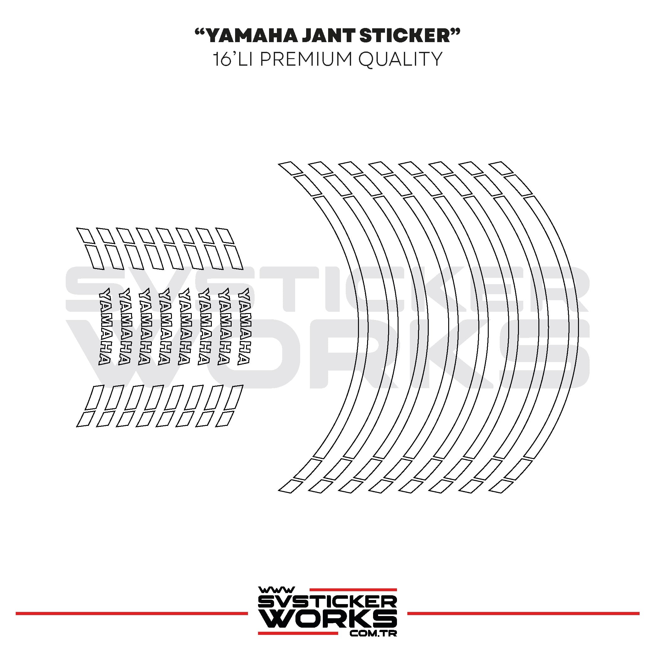 SVSTICKERWORKSYamaha Jant Sticker Seti Yüksek Kalite 16Lı Jant Set Yamaha Uyumlu Yamaha Jant Sticker Seti Yüksek Kalite 16Lı Jant Set Yamaha Uyumlu 