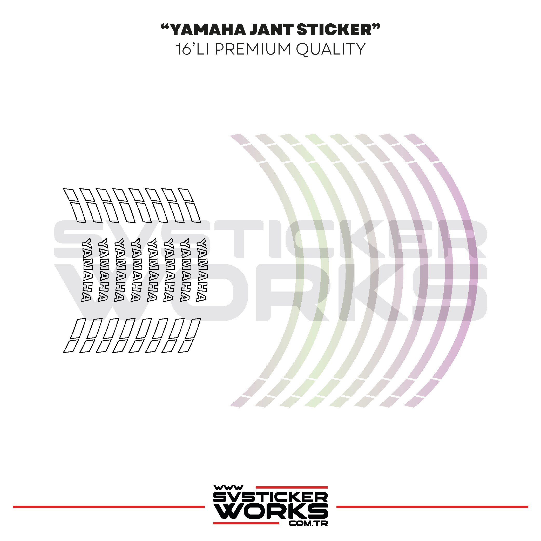 SVSTICKERWORKSYamaha Jant Sticker Seti Yüksek Kalite 16Lı Jant Set Yamaha Uyumlu Yamaha Jant Sticker Seti Yüksek Kalite 16Lı Jant Set Yamaha Uyumlu 