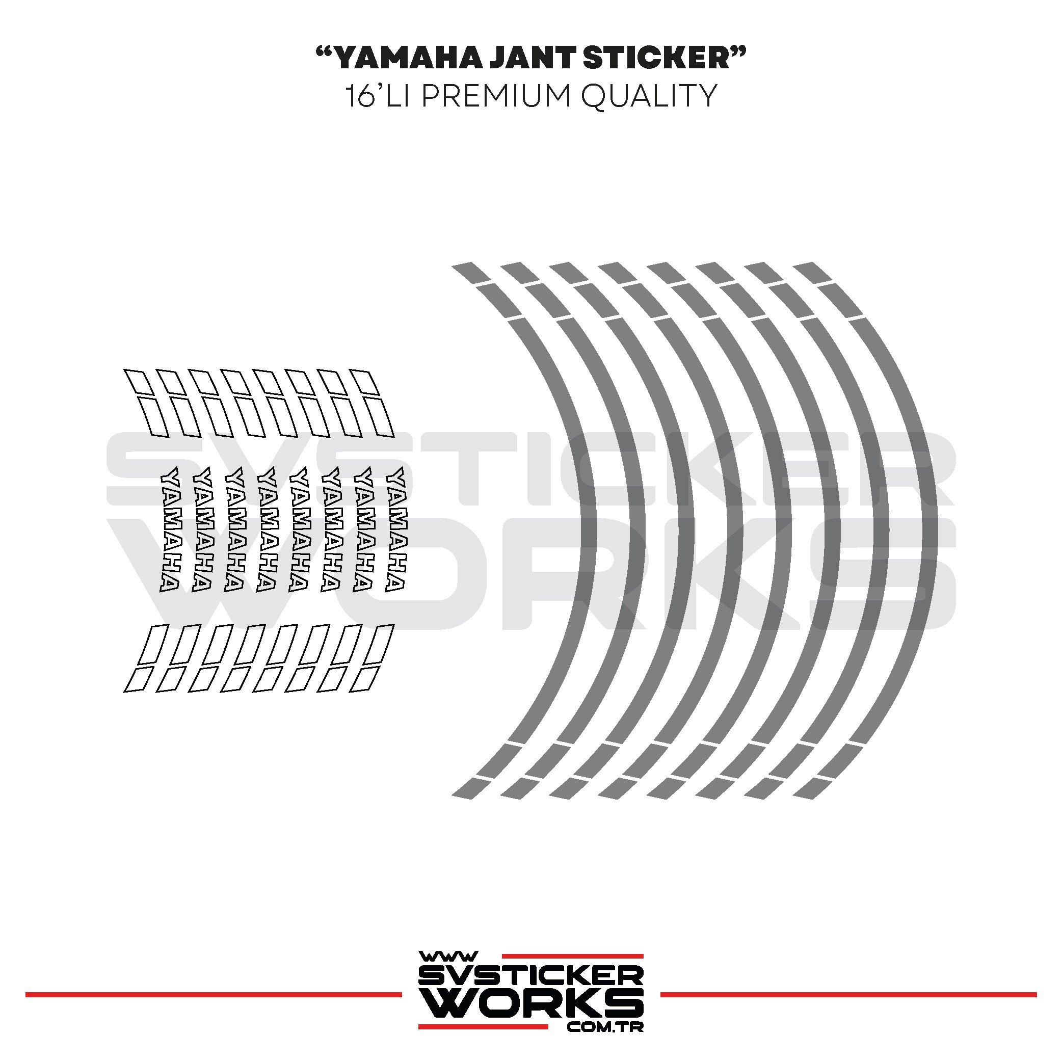 SVSTICKERWORKSYamaha Jant Sticker Seti Yüksek Kalite 16Lı Jant Set Yamaha Uyumlu Yamaha Jant Sticker Seti Yüksek Kalite 16Lı Jant Set Yamaha Uyumlu 