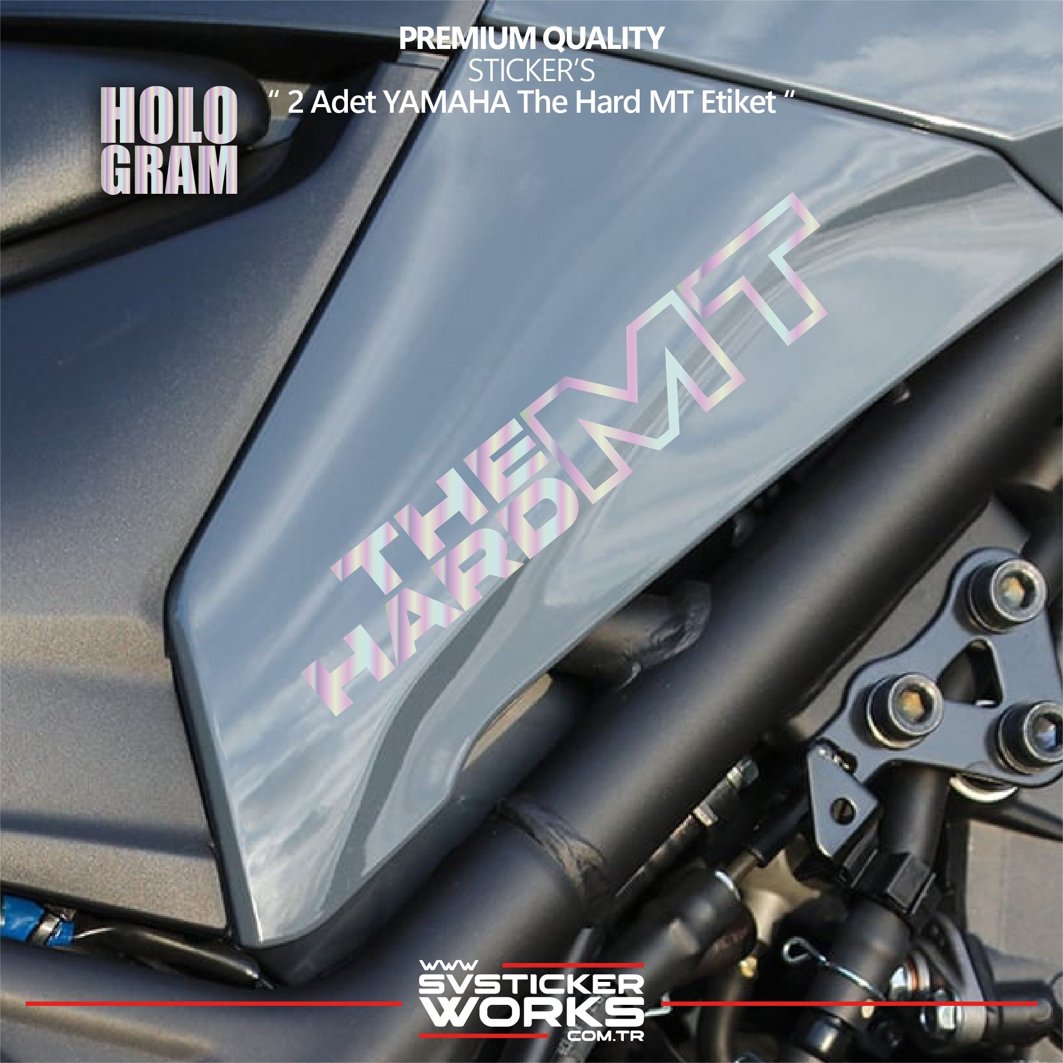 SVSTICKERWORKSYAMAHA The Hard MT Sticker Yüksek Kalite Folyo 2 Adet Sticker EtiketYAMAHA The Hard MT Sticker Yüksek Kalite Folyo 2 Adet Sticker EtiketMT07