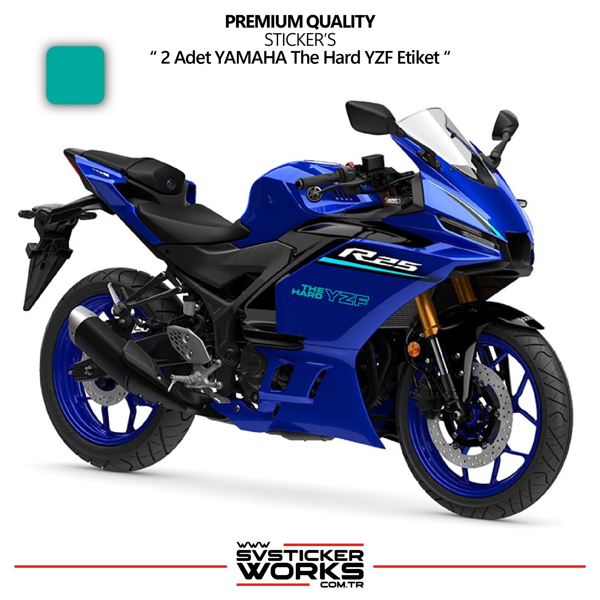 SVSTICKERWORKSYAMAHA The Hard YZF Sticker Yüksek Kalite Folyo 2 Adet Sticker EtiketYAMAHA The Hard YZF Sticker Yüksek Kalite Folyo 2 Adet Sticker EtiketR25 2025