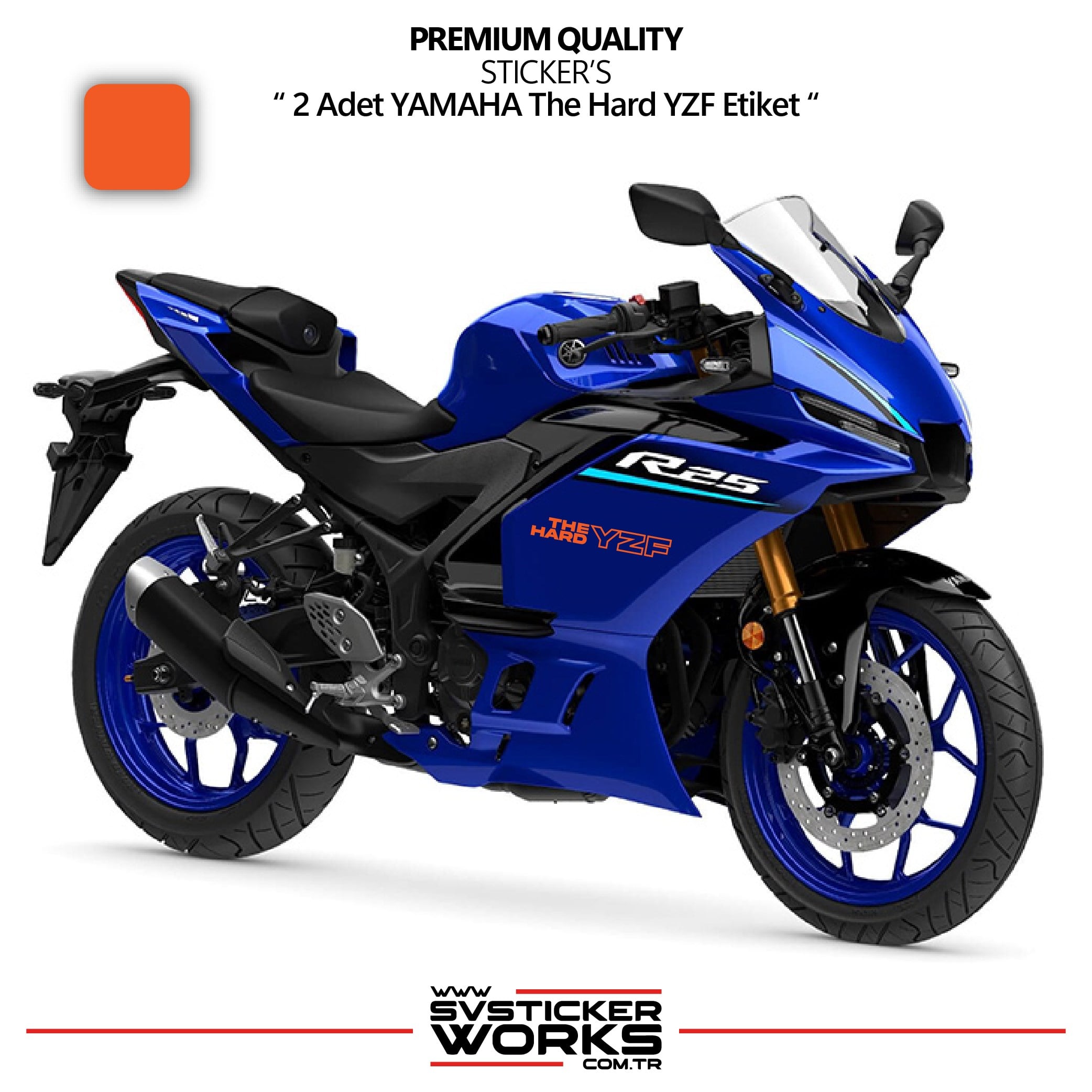 SVSTICKERWORKSYAMAHA The Hard YZF Sticker Yüksek Kalite Folyo 2 Adet Sticker EtiketYAMAHA The Hard YZF Sticker Yüksek Kalite Folyo 2 Adet Sticker EtiketR25 2025