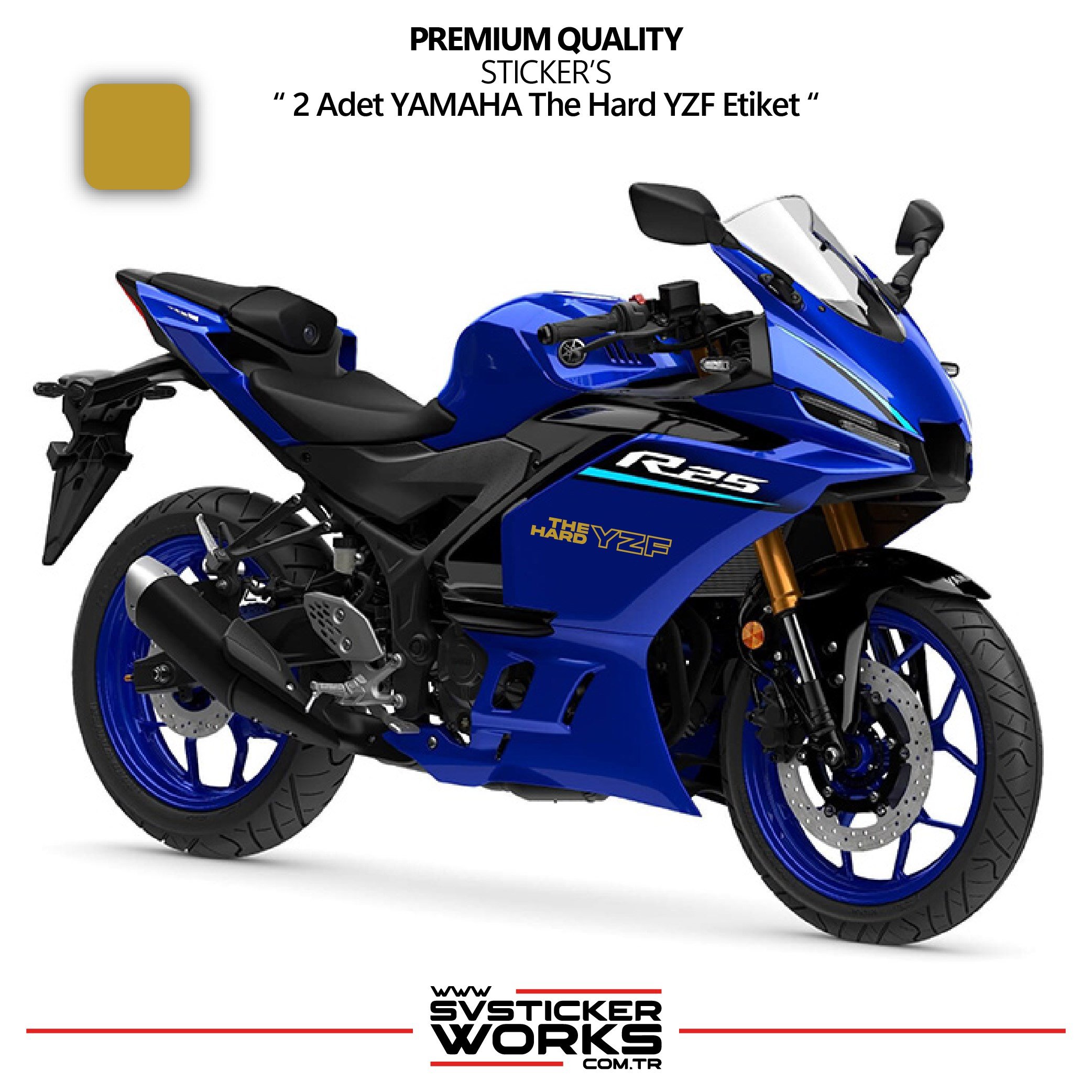 SVSTICKERWORKSYAMAHA The Hard YZF Sticker Yüksek Kalite Folyo 2 Adet Sticker EtiketYAMAHA The Hard YZF Sticker Yüksek Kalite Folyo 2 Adet Sticker EtiketR25 2025